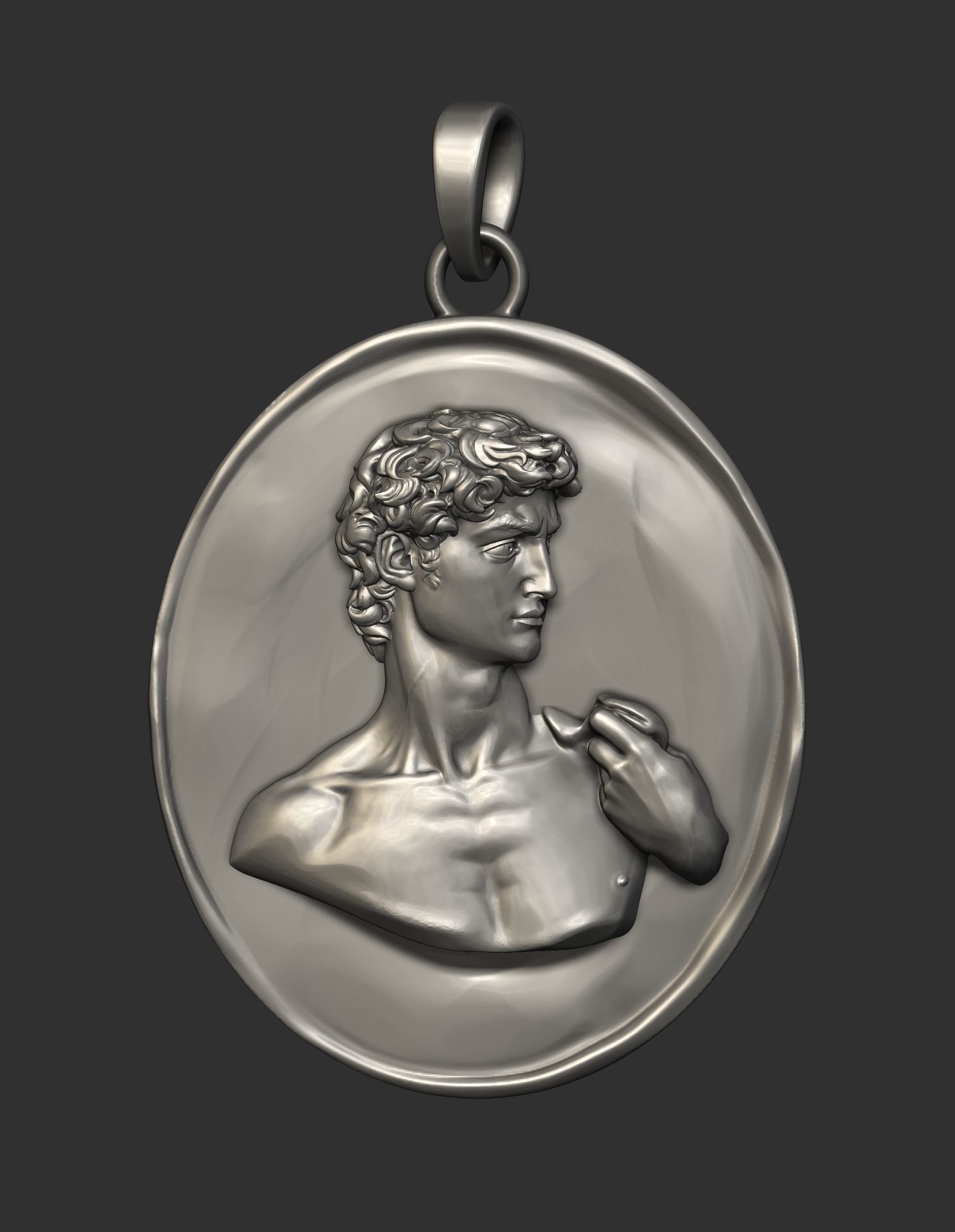 David Statue Pendant 3D print model_3