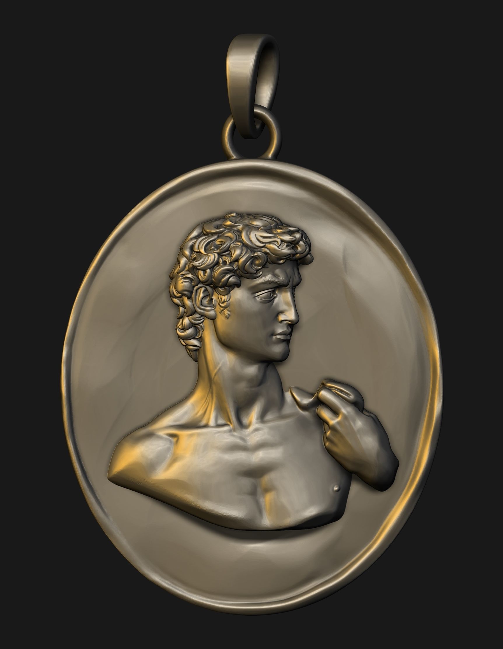 David Statue Pendant 3D print model_12
