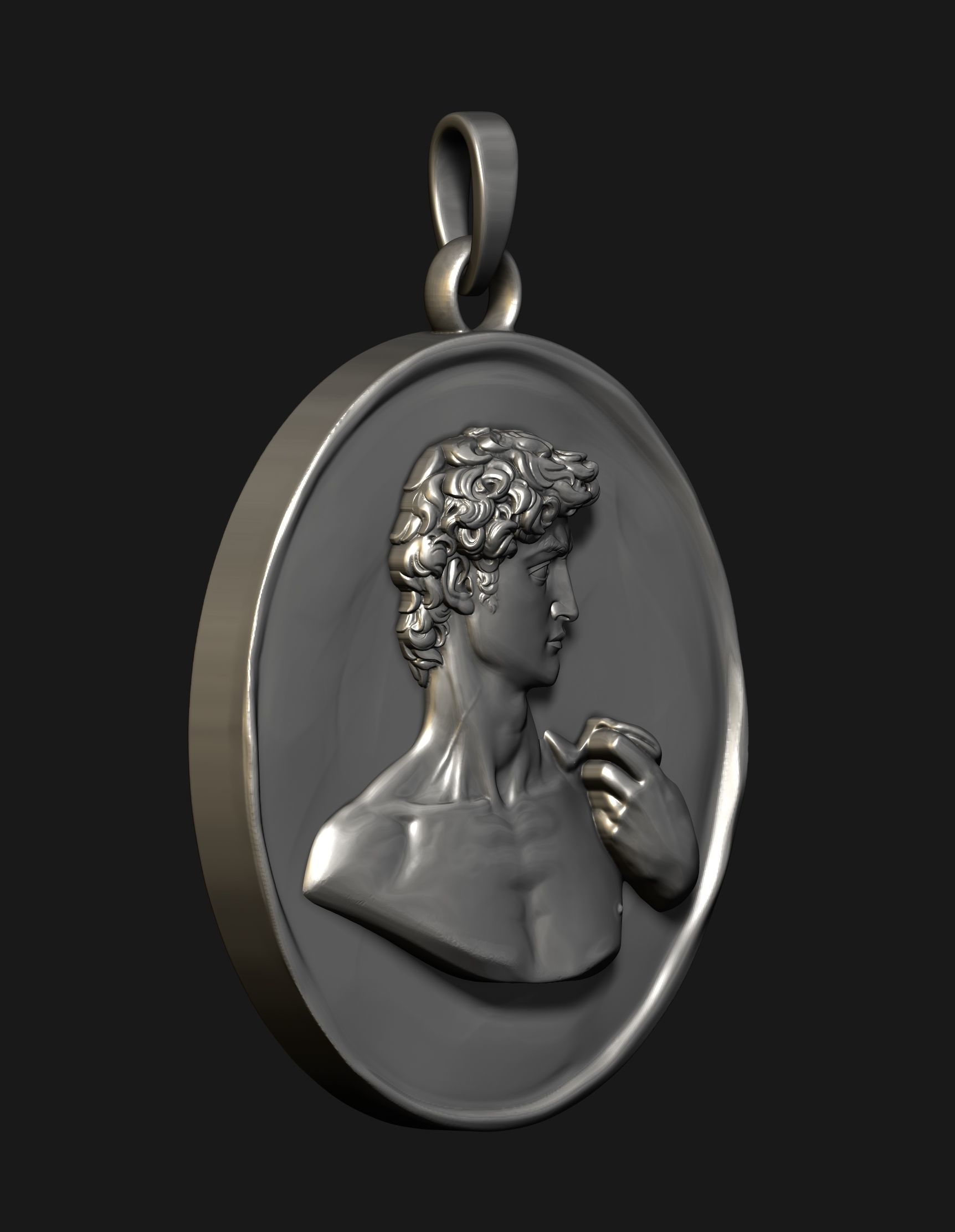 David Statue Pendant 3D print model_10