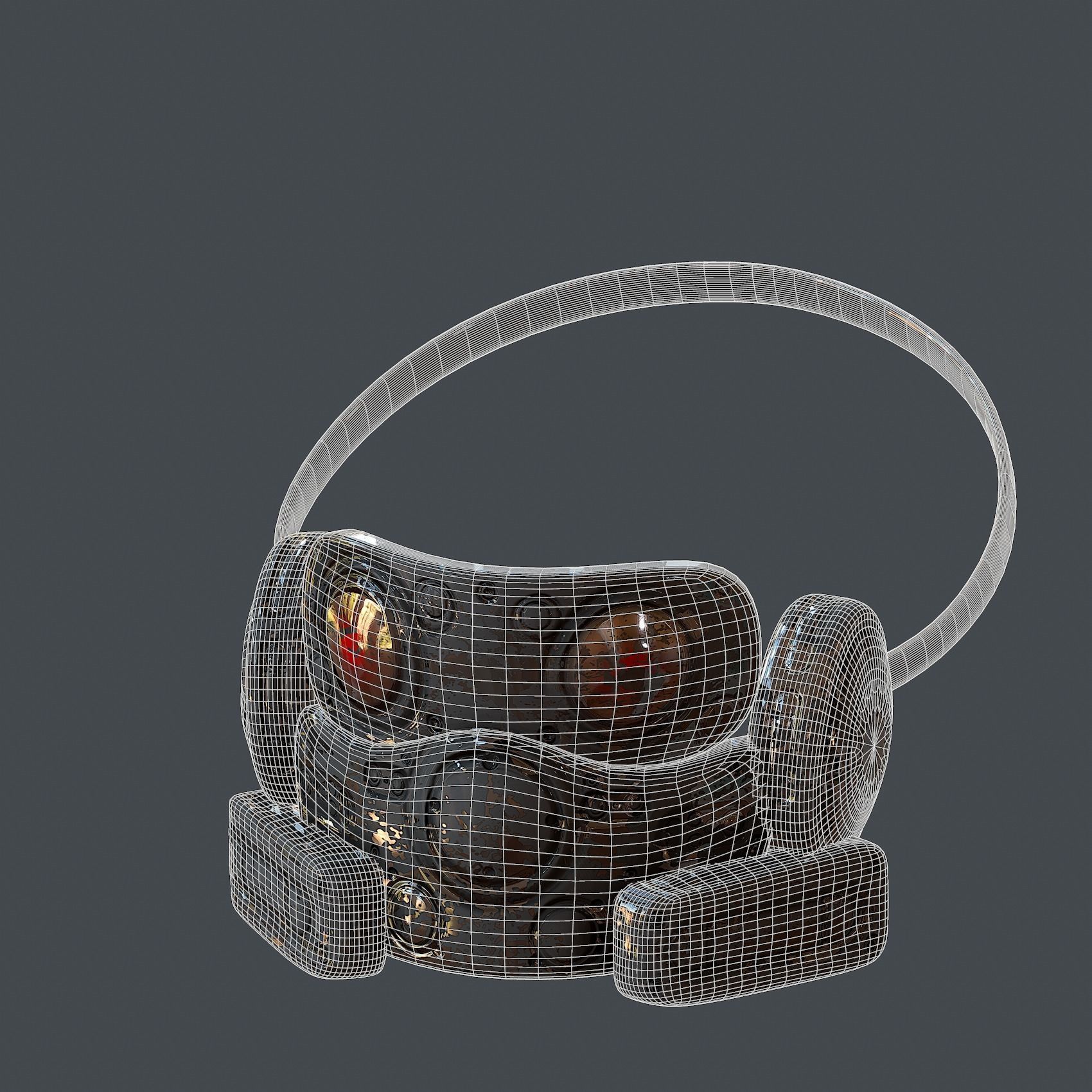 Gas mask helmet 3d model scifi Low-poly Low-poly Low-poly 3D model_8