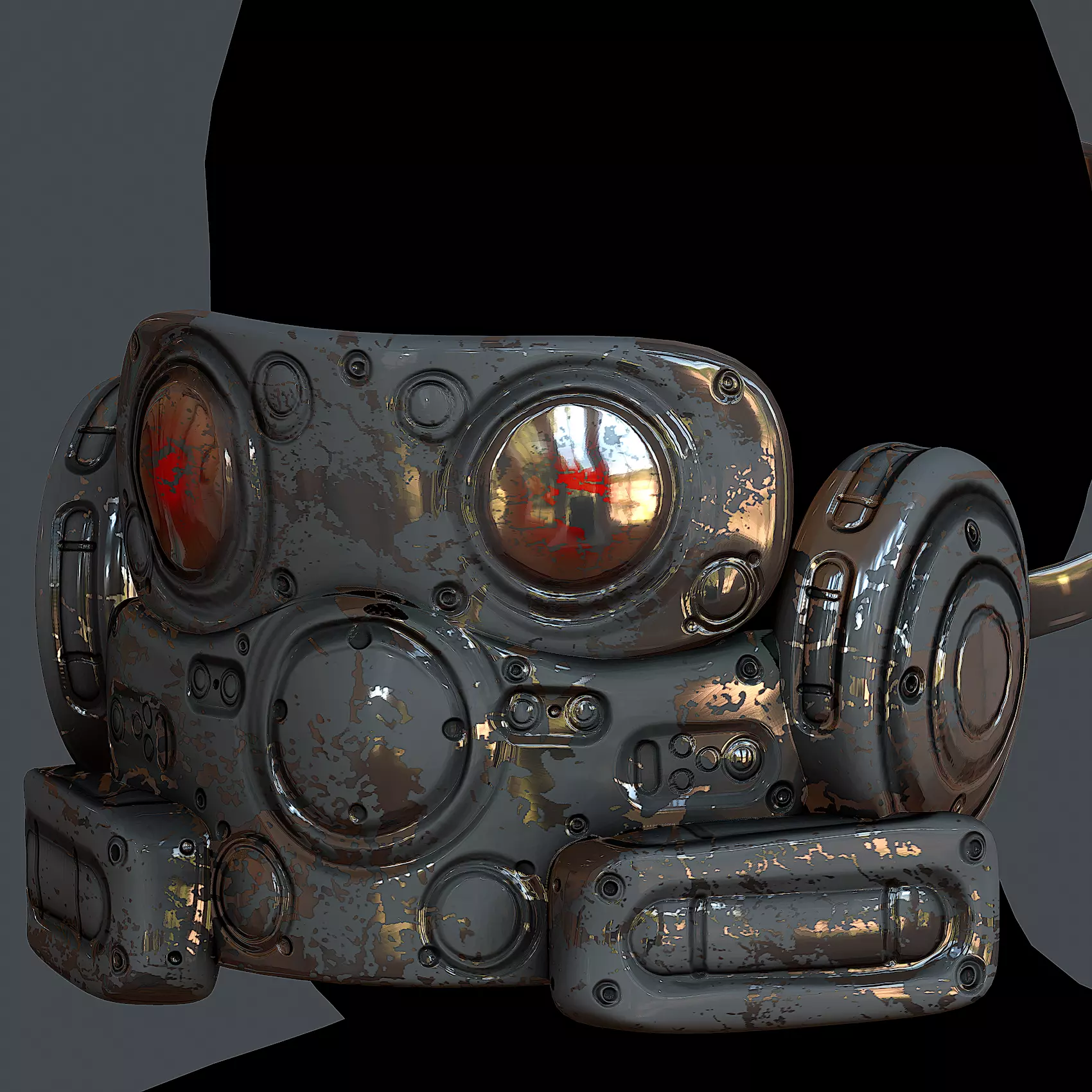 Gas mask helmet 3d model scifi Low-poly Low-poly Low-poly 3D model_0