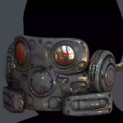 Gas mask helmet 3d model scifi Low-poly Low-poly 