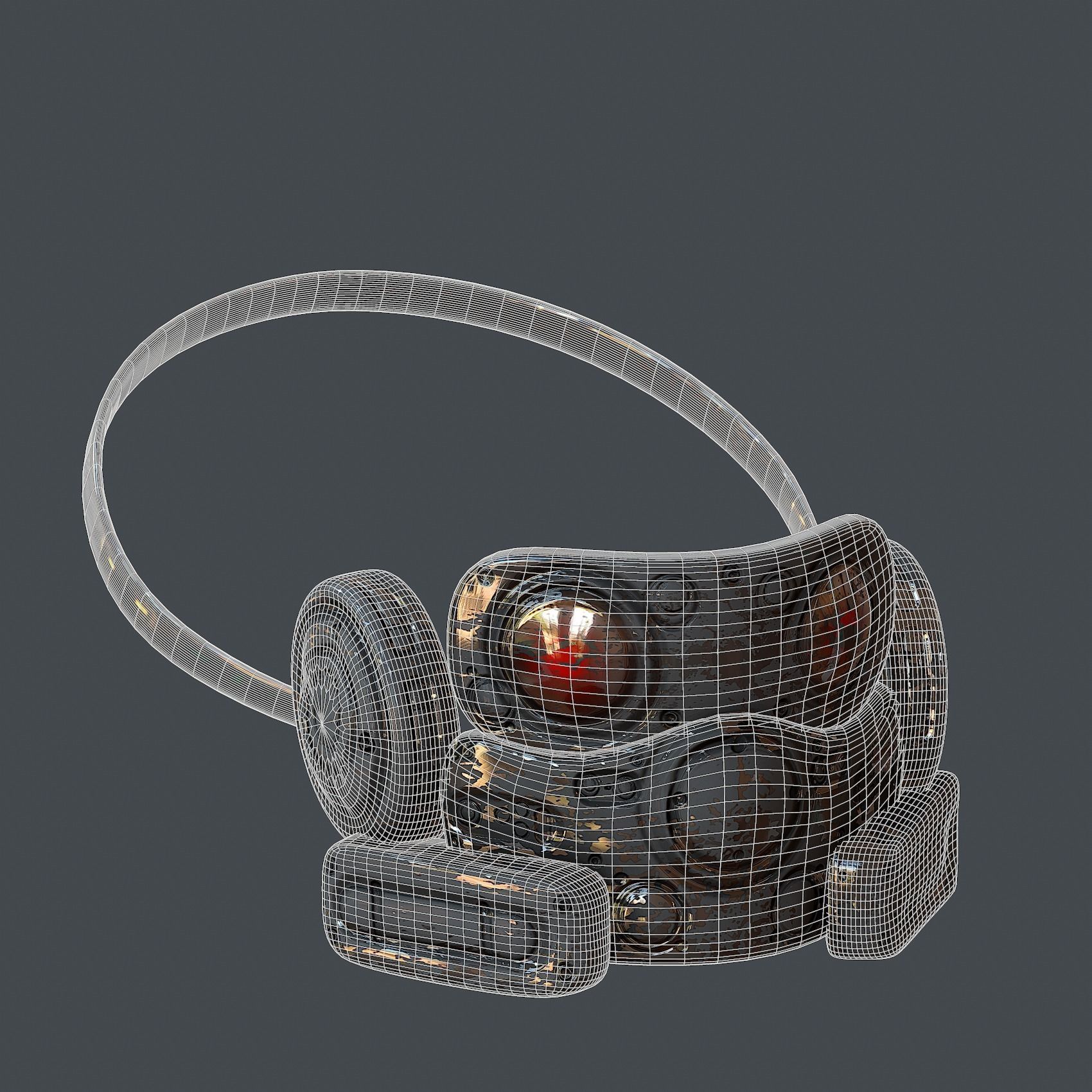 Gas mask helmet 3d model scifi Low-poly Low-poly Low-poly 3D model_7
