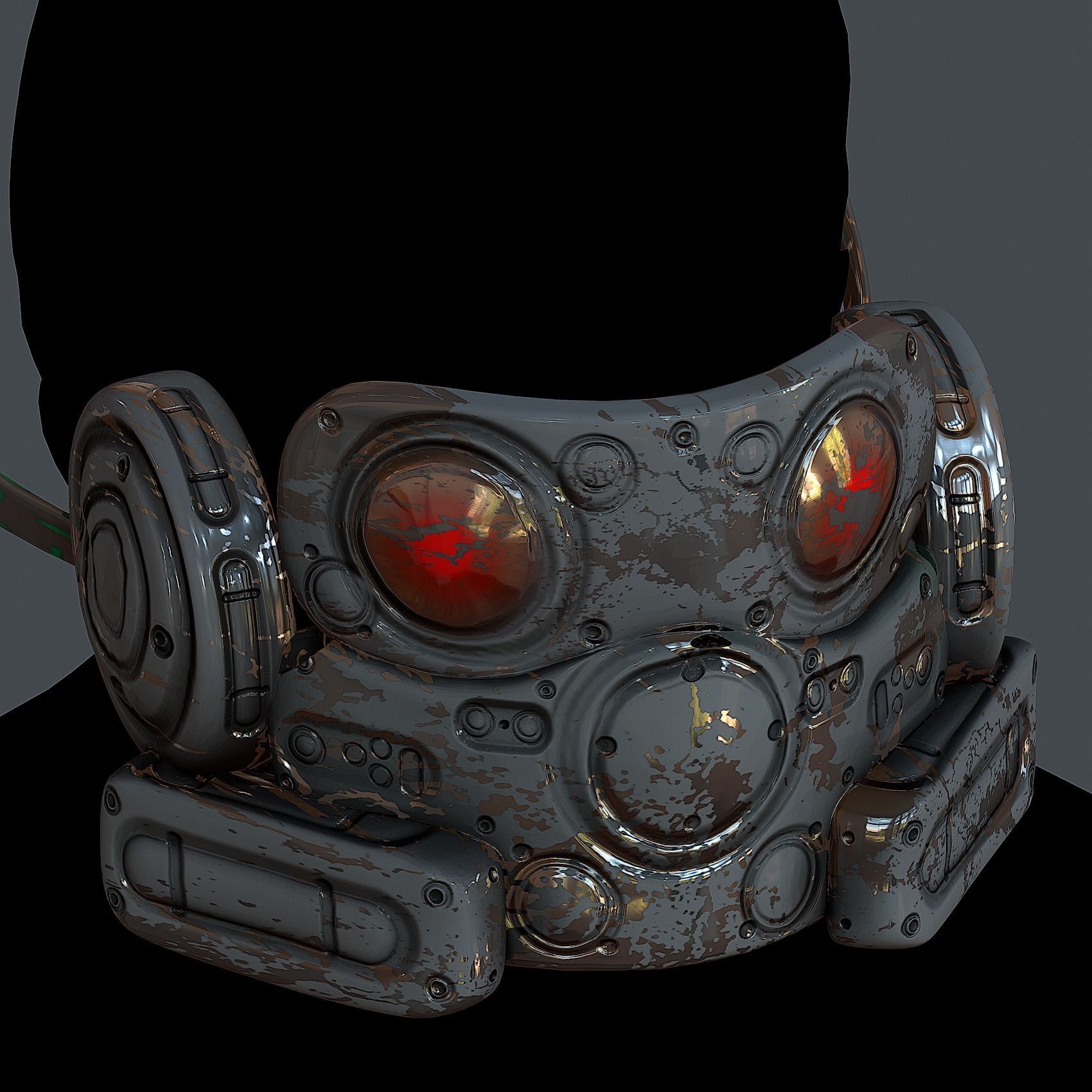 Gas mask helmet 3d model scifi Low-poly Low-poly Low-poly 3D model_3