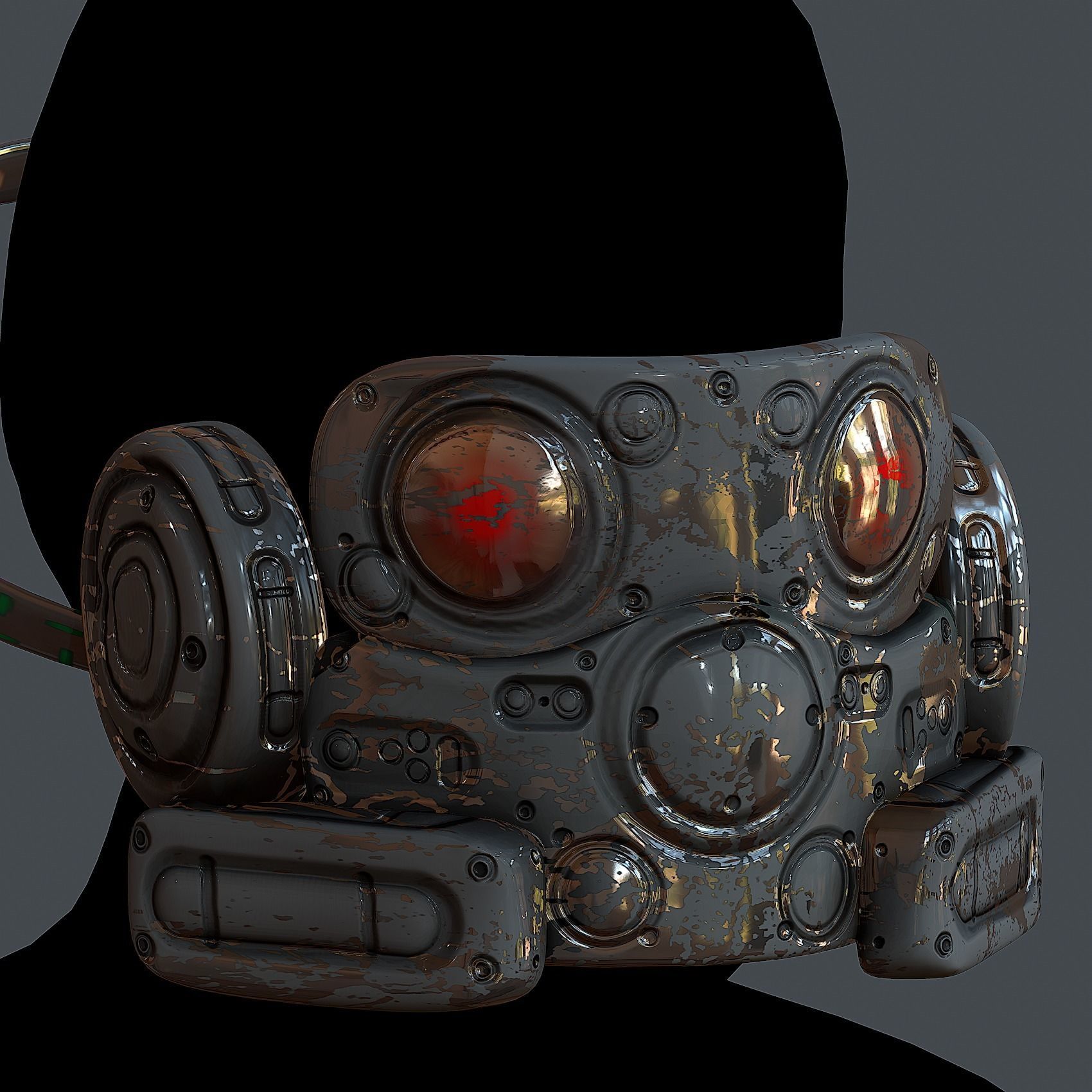 Gas mask helmet 3d model scifi Low-poly Low-poly Low-poly 3D model_2