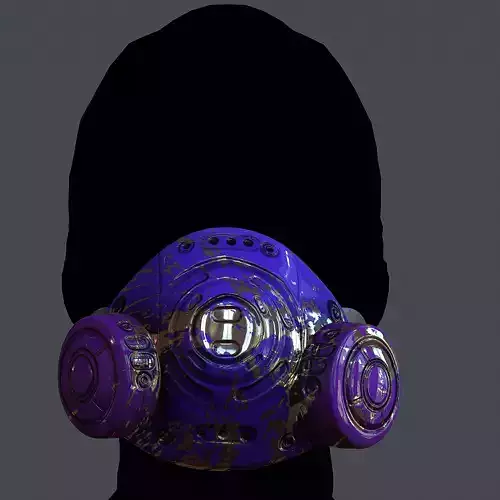 Gas mask helmet 3d model scifi Low-poly Low-poly 