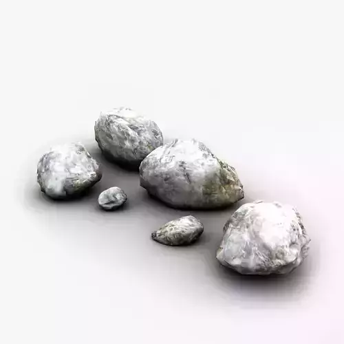 Detailed snowy rocks Low-poly 3D model