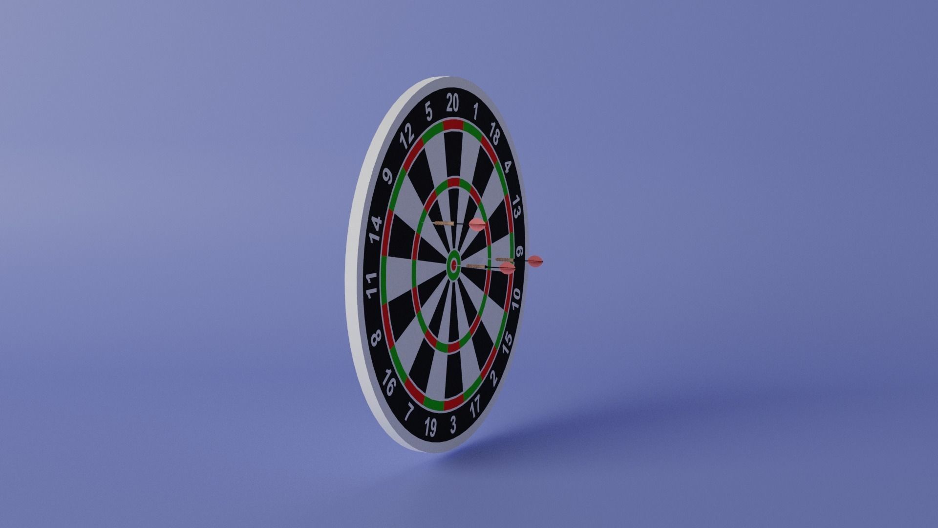 Dart Board  Low-poly 3D model_11