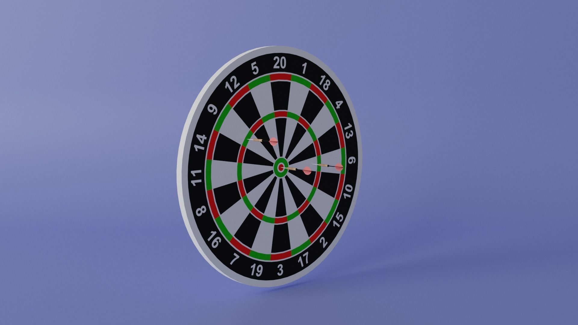 Dart Board  Low-poly 3D model_10