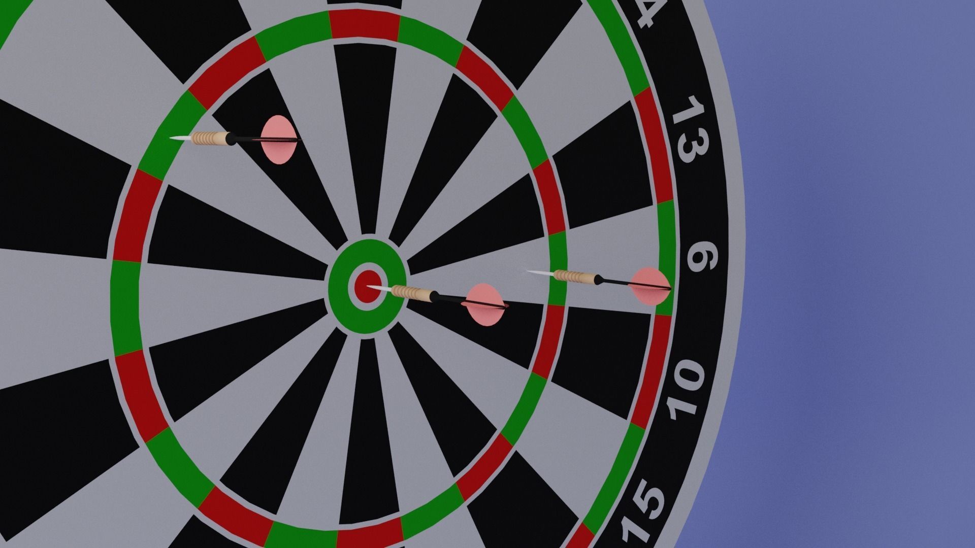 Dart Board  Low-poly 3D model_2
