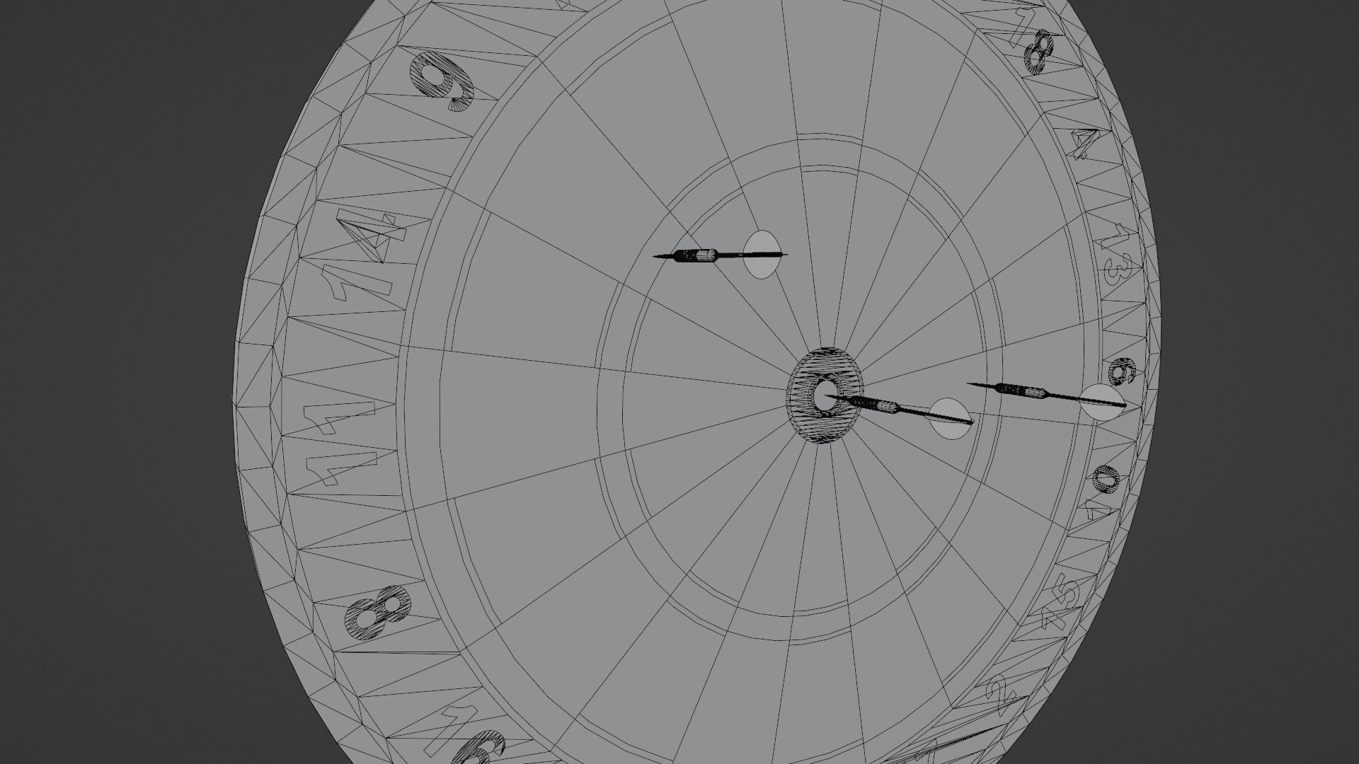 Dart Board  Low-poly 3D model_8