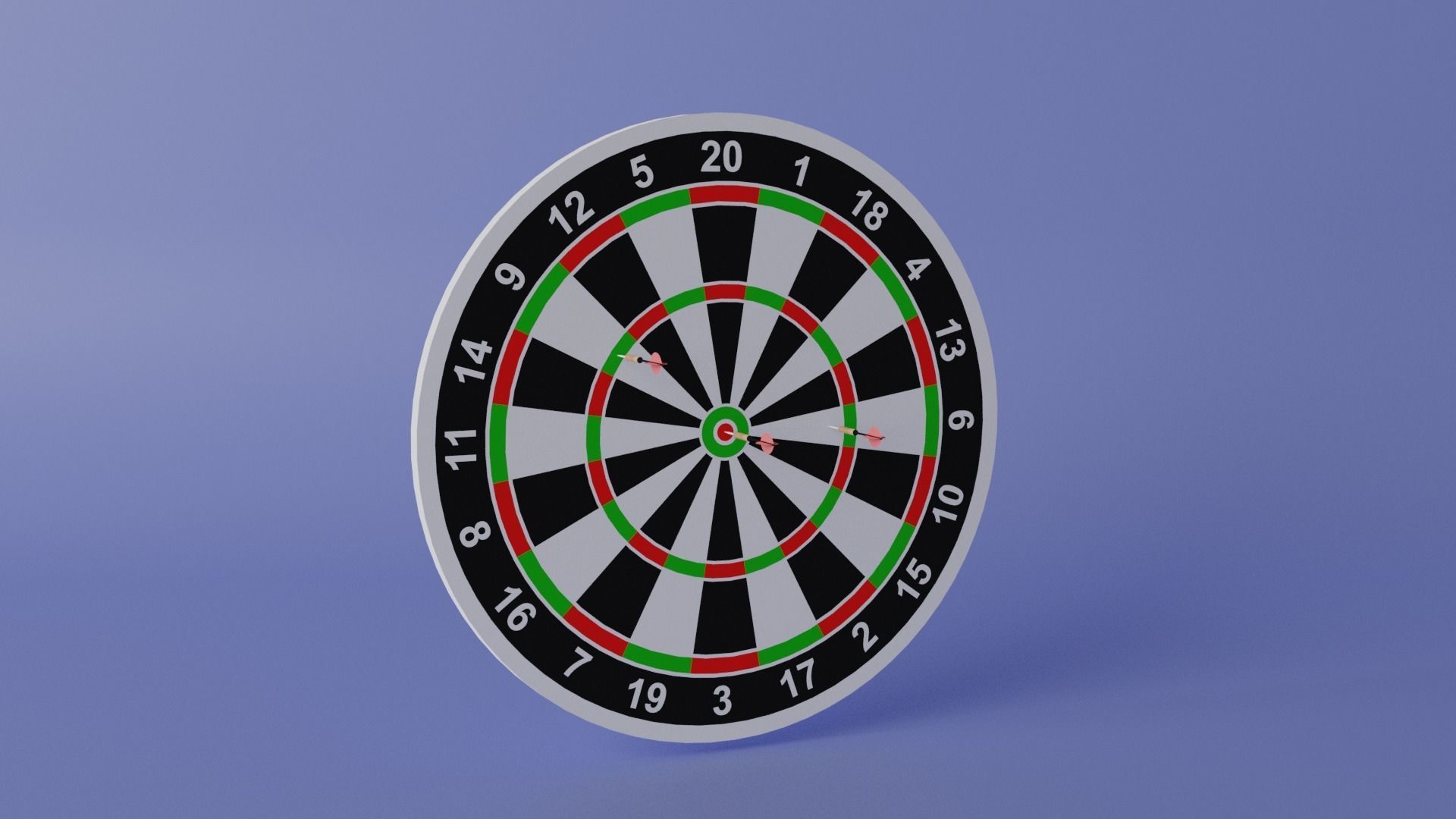 Dart Board  Low-poly 3D model_9