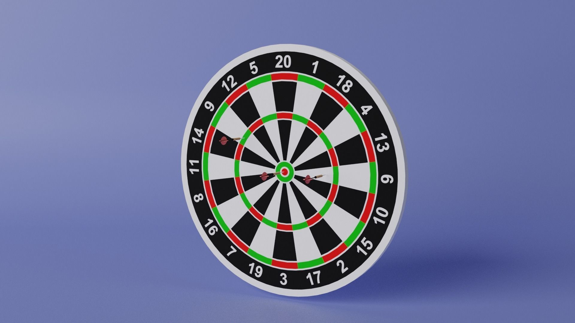 Dart Board  Low-poly 3D model_3