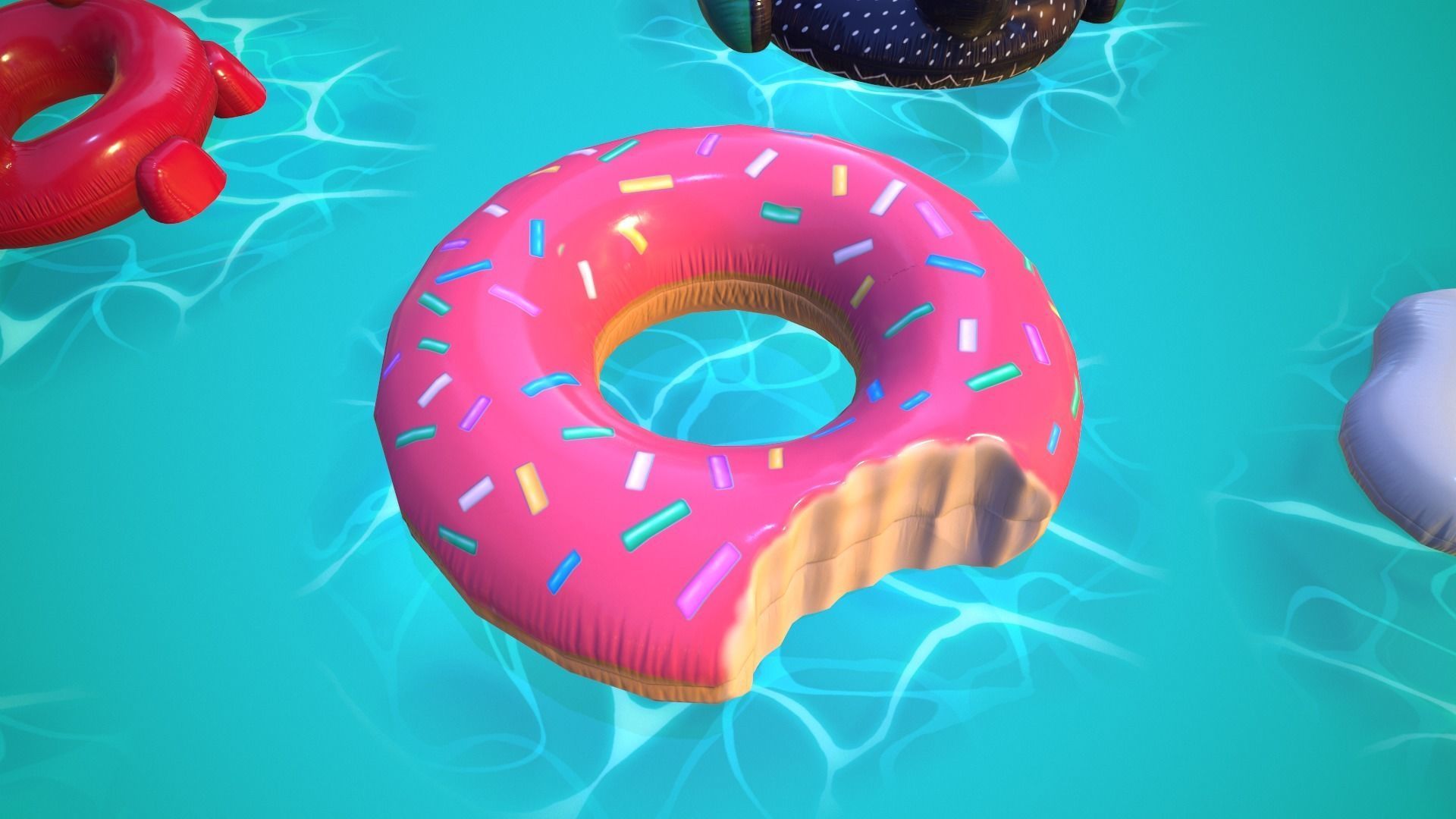 Inflatable Pool Floats PACK III Low-poly 3D model_17