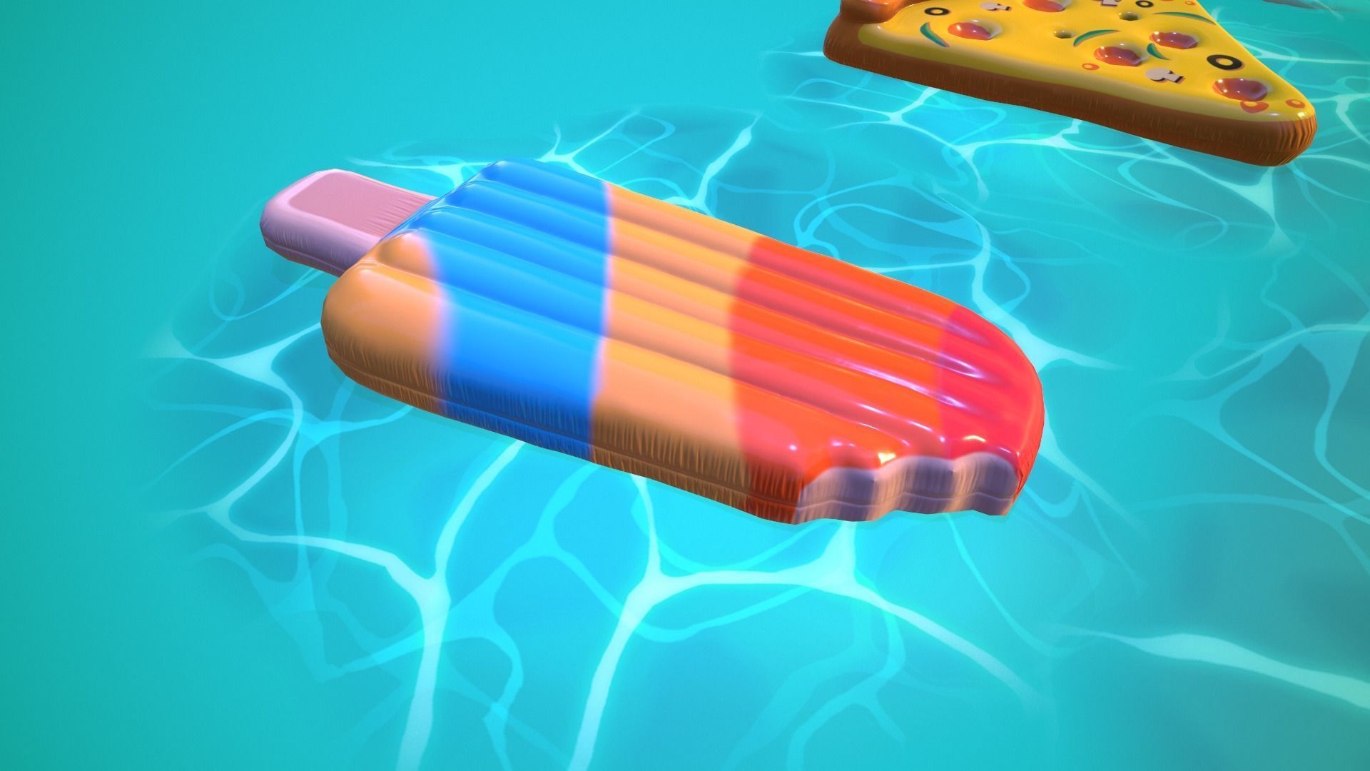 Inflatable Pool Floats PACK III Low-poly 3D model_12