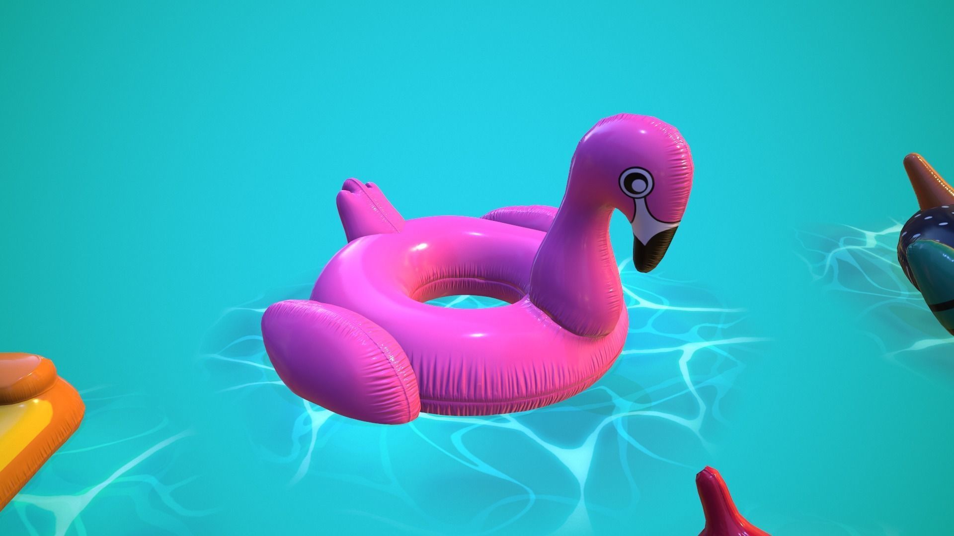 Inflatable Pool Floats PACK III Low-poly 3D model_14