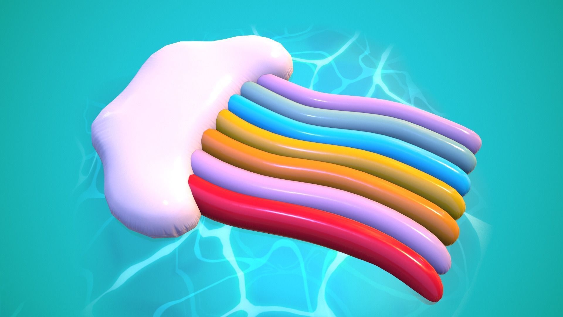 Inflatable Pool Floats PACK III Low-poly 3D model_16