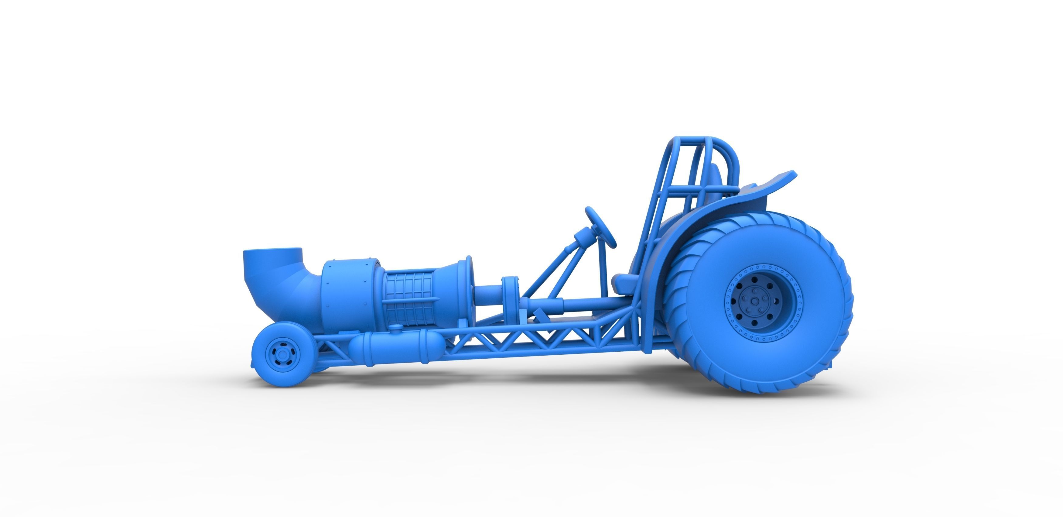 Mini Rod pulling tractor with jet engine 2 Scale 1 to 25 3D print model_20