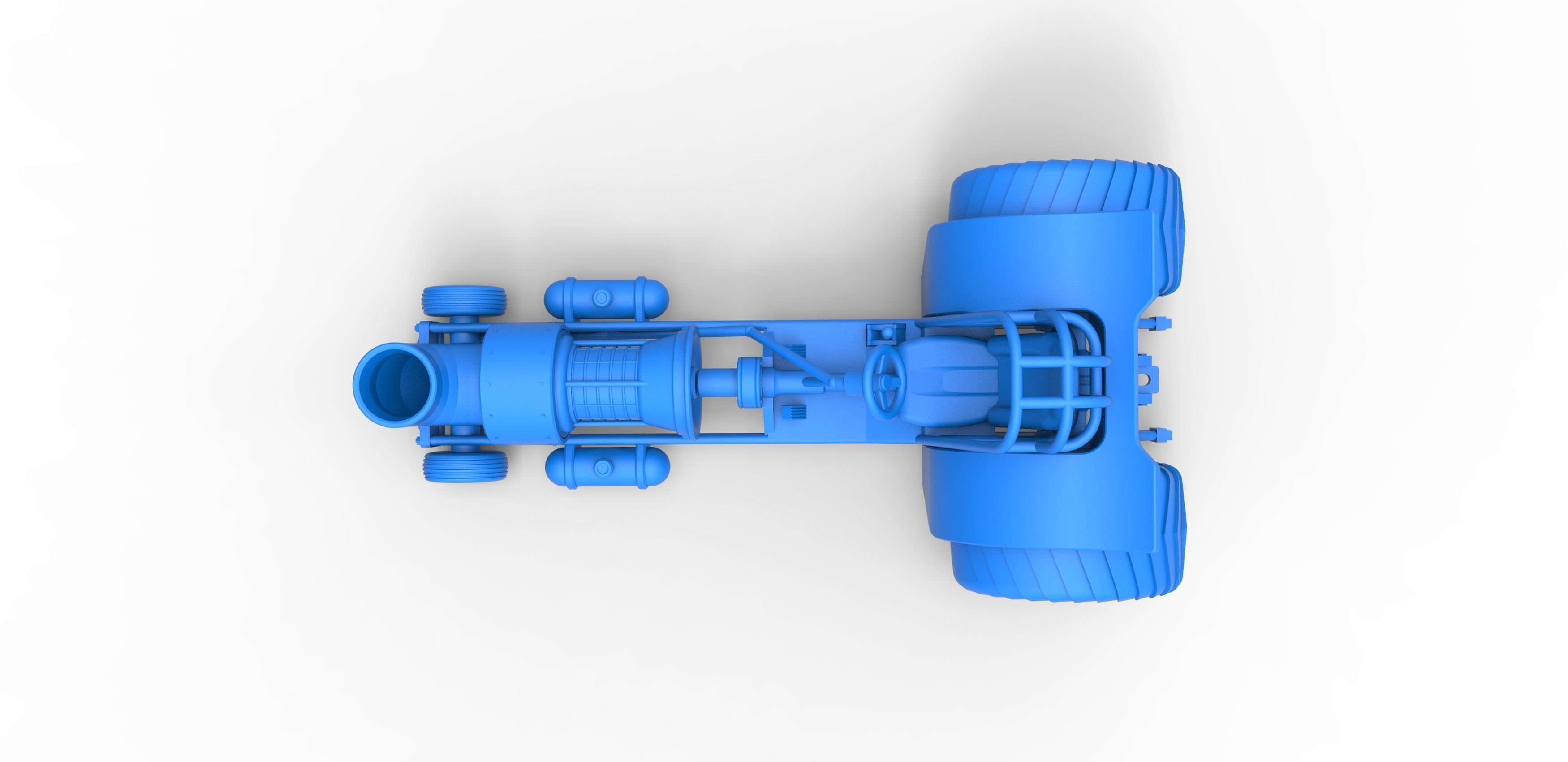 Mini Rod pulling tractor with jet engine 2 Scale 1 to 25 3D print model_22
