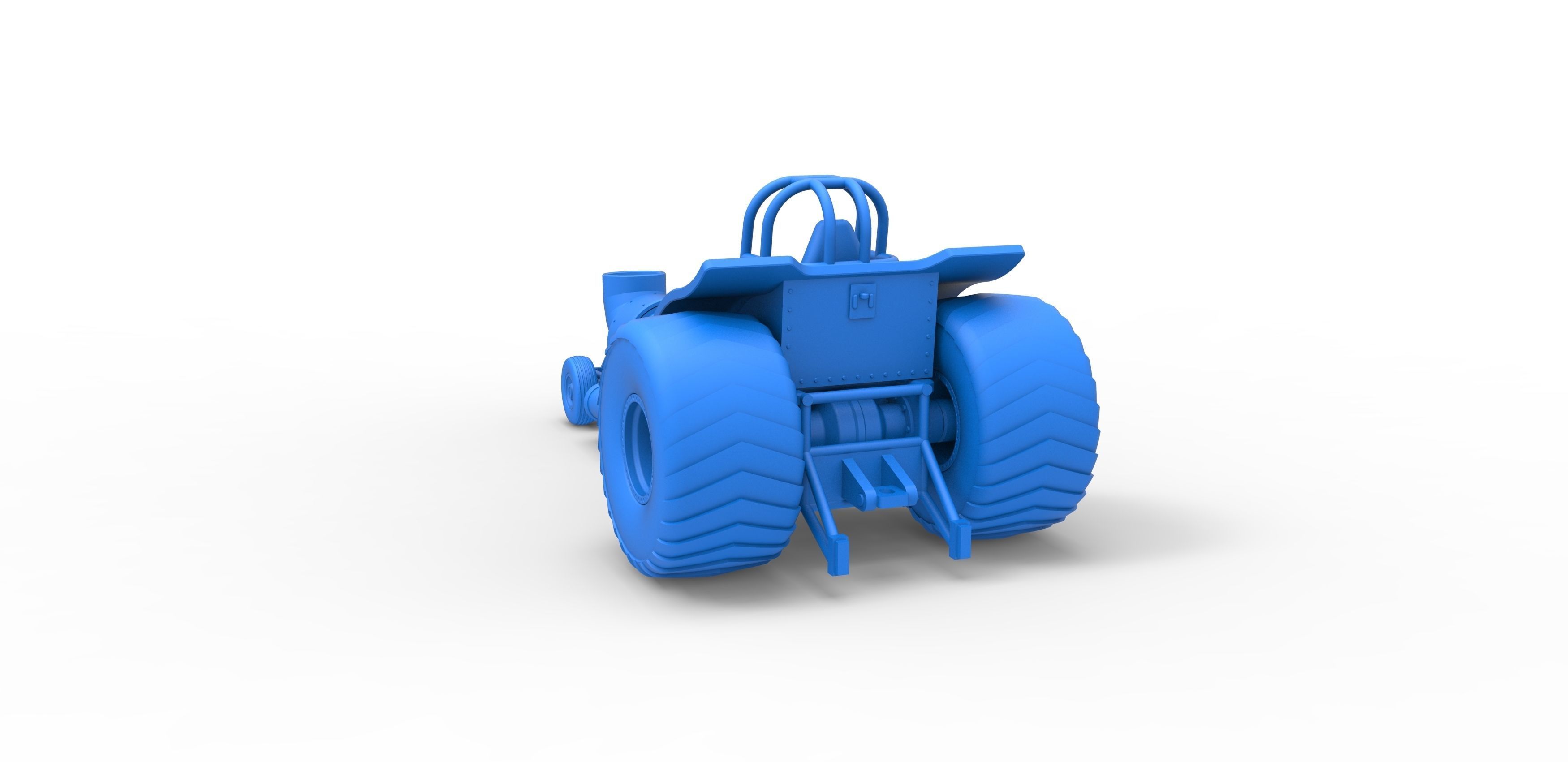 Mini Rod pulling tractor with jet engine 2 Scale 1 to 25 3D print model_24