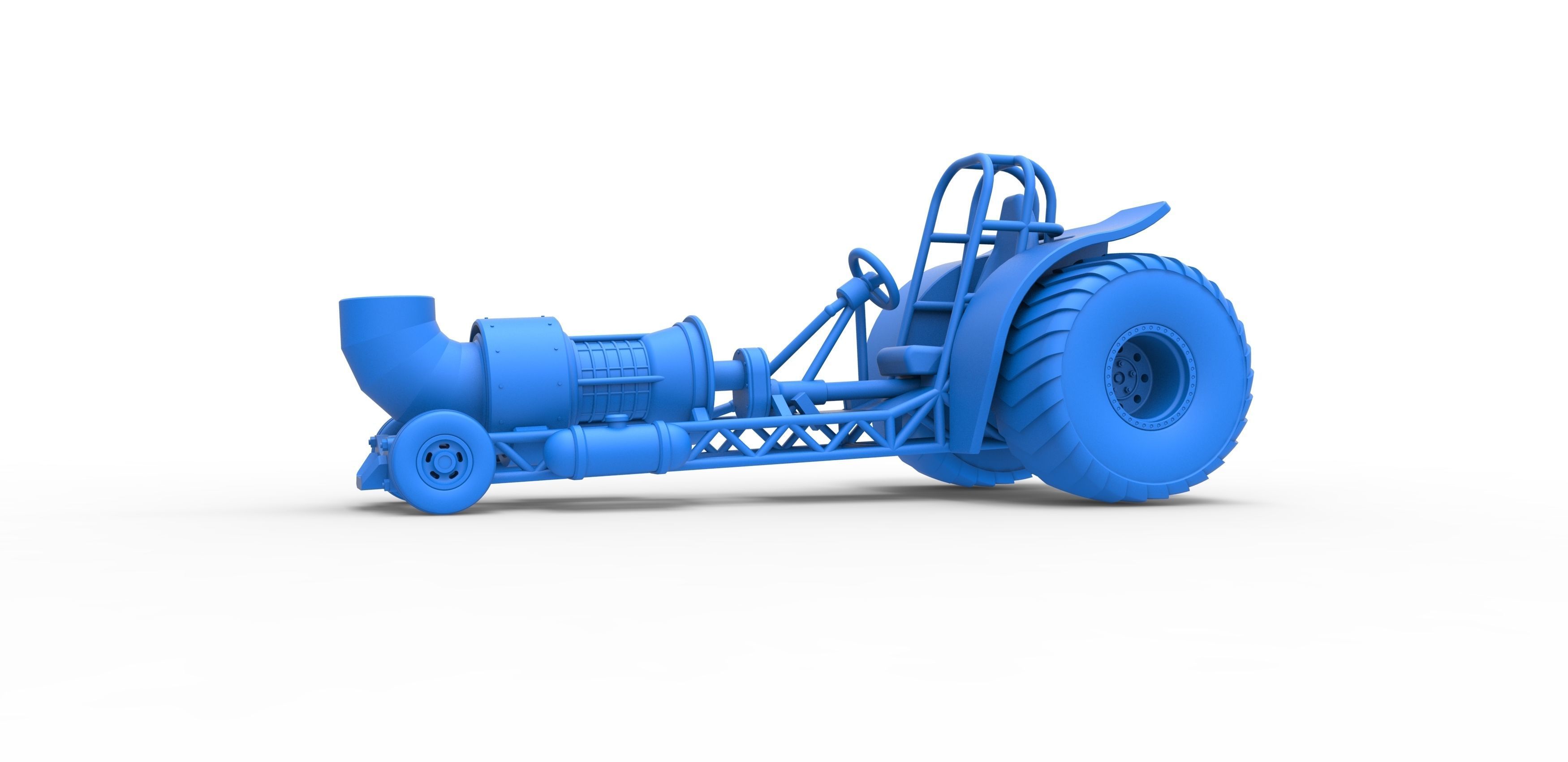 Mini Rod pulling tractor with jet engine 2 Scale 1 to 25 3D print model_15