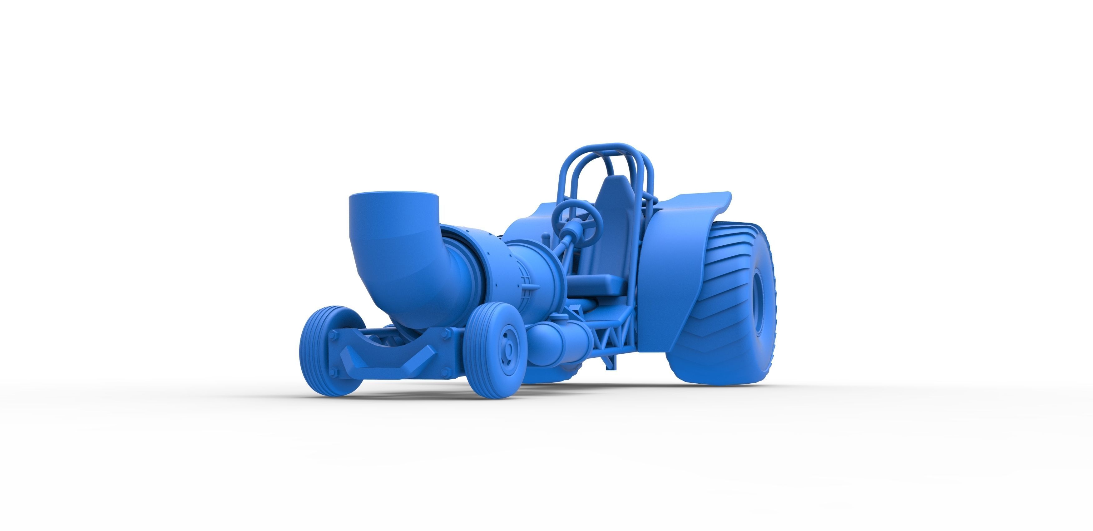 Mini Rod pulling tractor with jet engine 2 Scale 1 to 25 3D print model_17