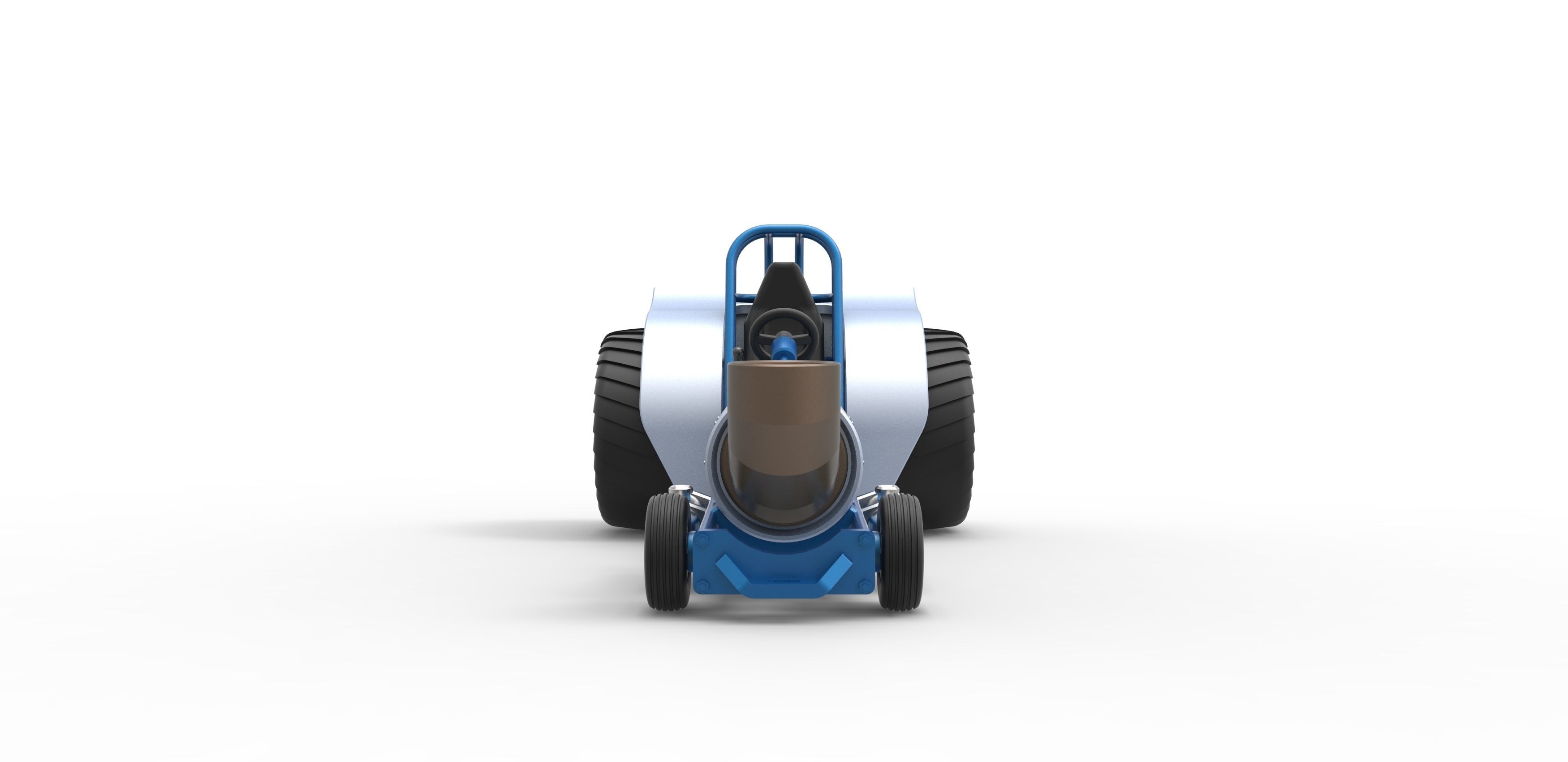 Mini Rod pulling tractor with jet engine 2 Scale 1 to 25 3D print model_6