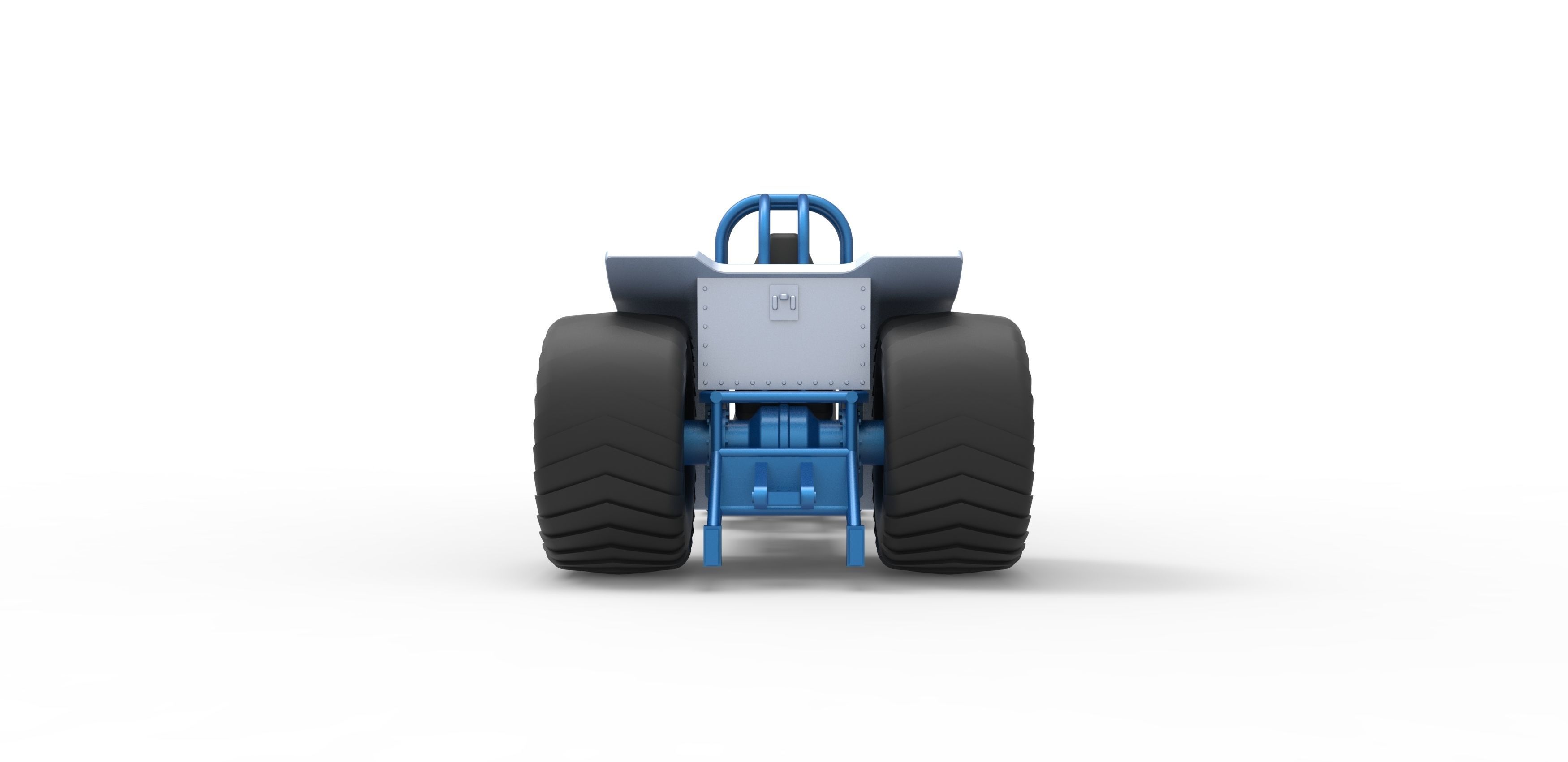 Mini Rod pulling tractor with jet engine 2 Scale 1 to 25 3D print model_13