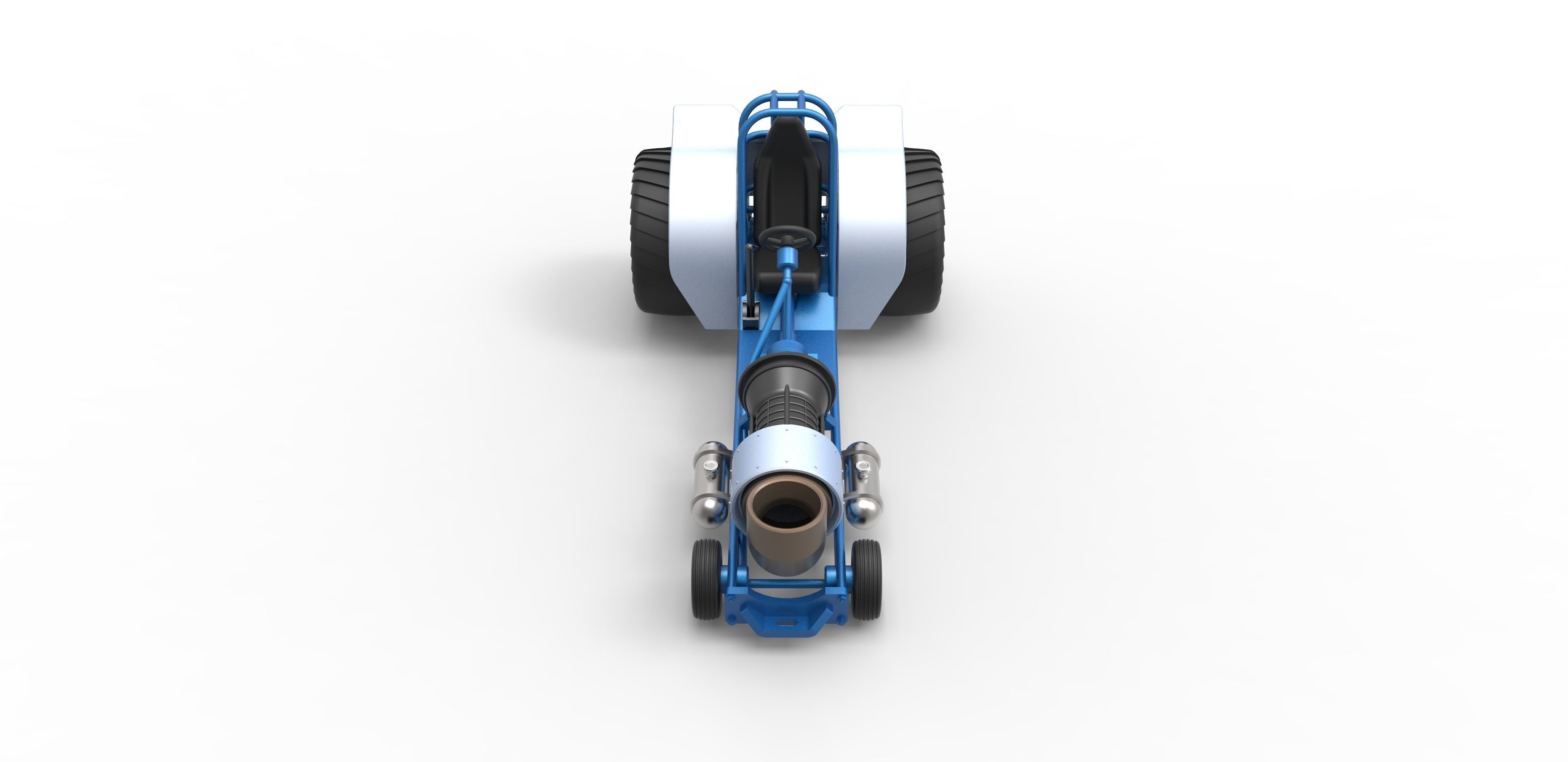 Mini Rod pulling tractor with jet engine 2 Scale 1 to 25 3D print model_5