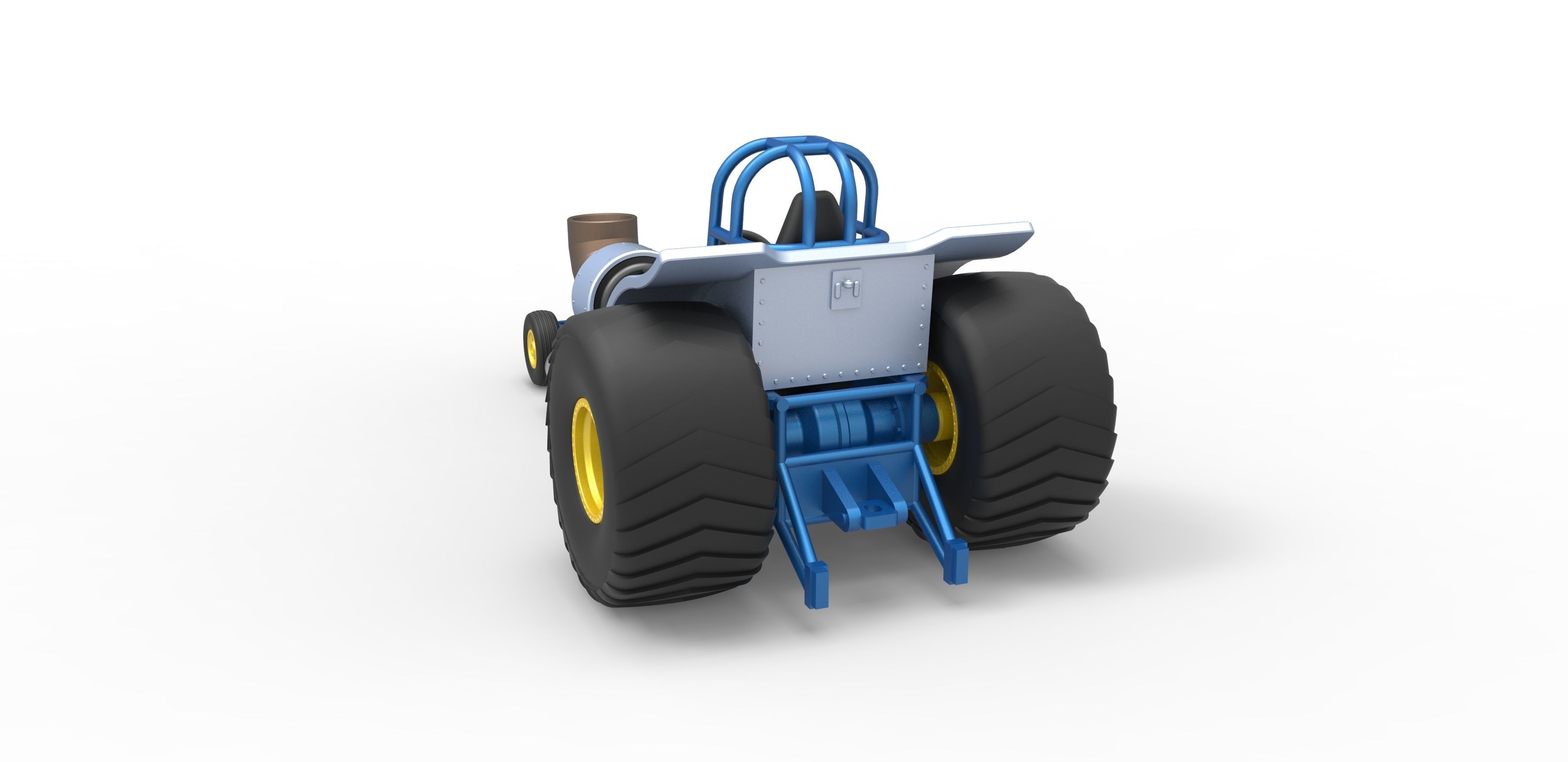 Mini Rod pulling tractor with jet engine 2 Scale 1 to 25 3D print model_11