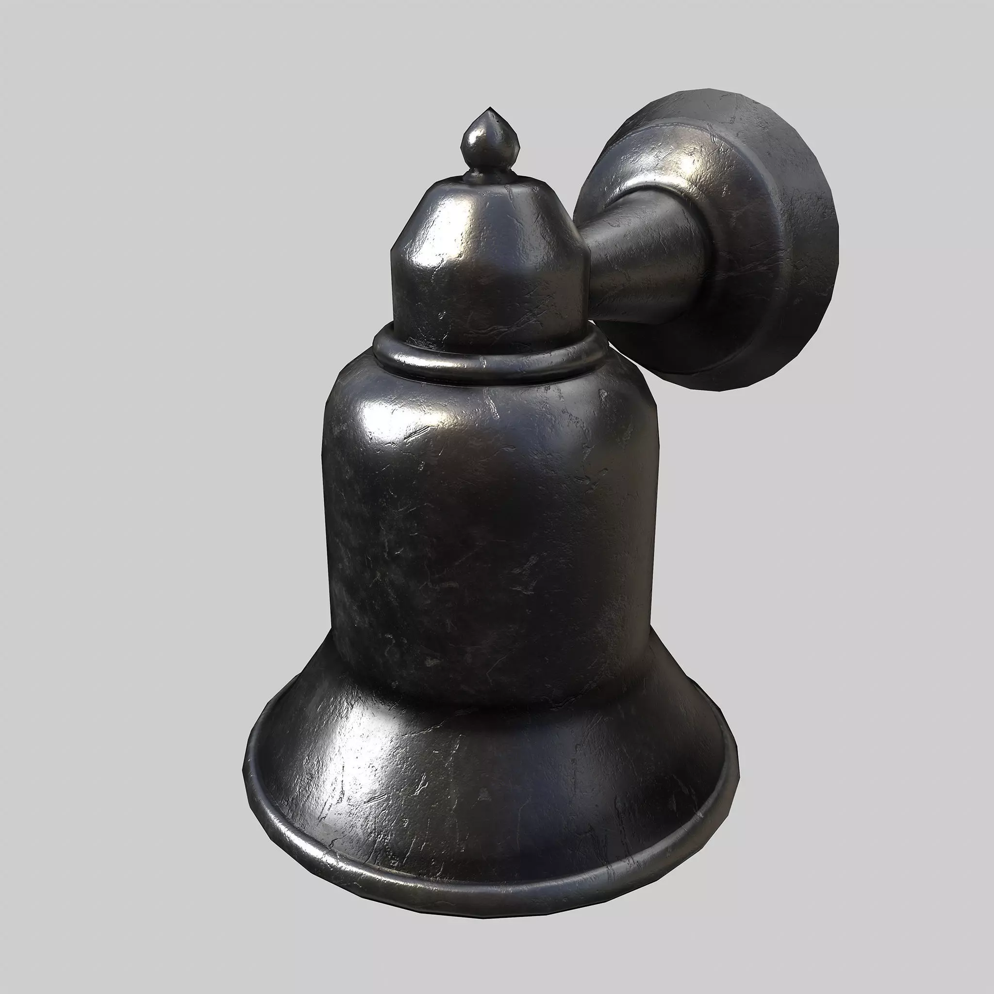 Black lamp Low-poly 3D model_0