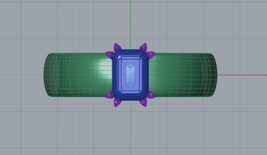 Emerald Cut Diamond Ring 3D print model_5