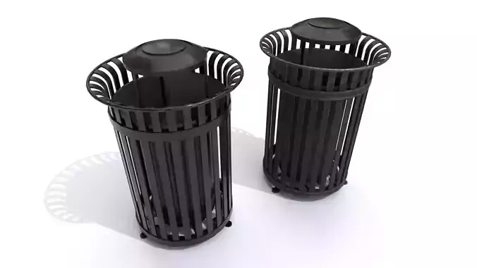 Park Trash Can 1 Low-poly 3D model