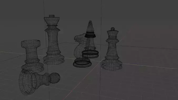 3D chess model pieces