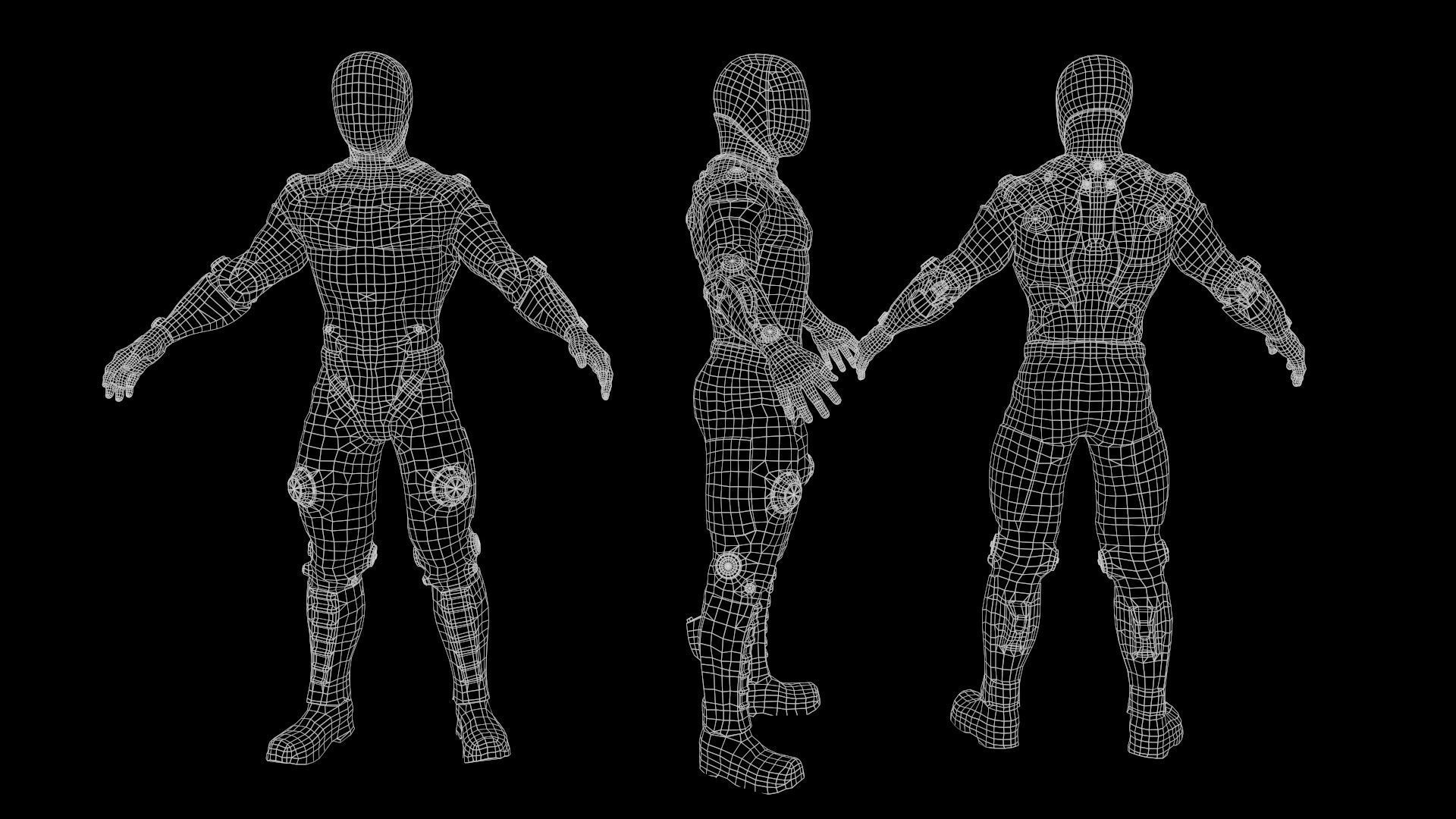 Sci-fi character 2 Low-poly 3D model_19