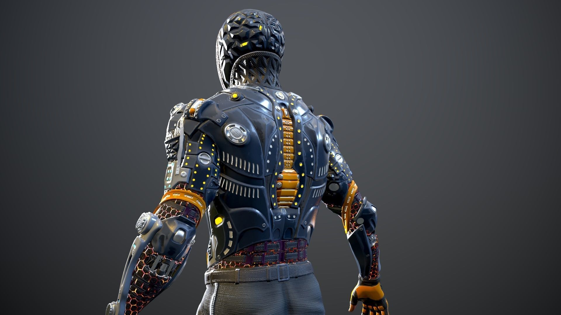 Sci-fi character 2 Low-poly 3D model_16