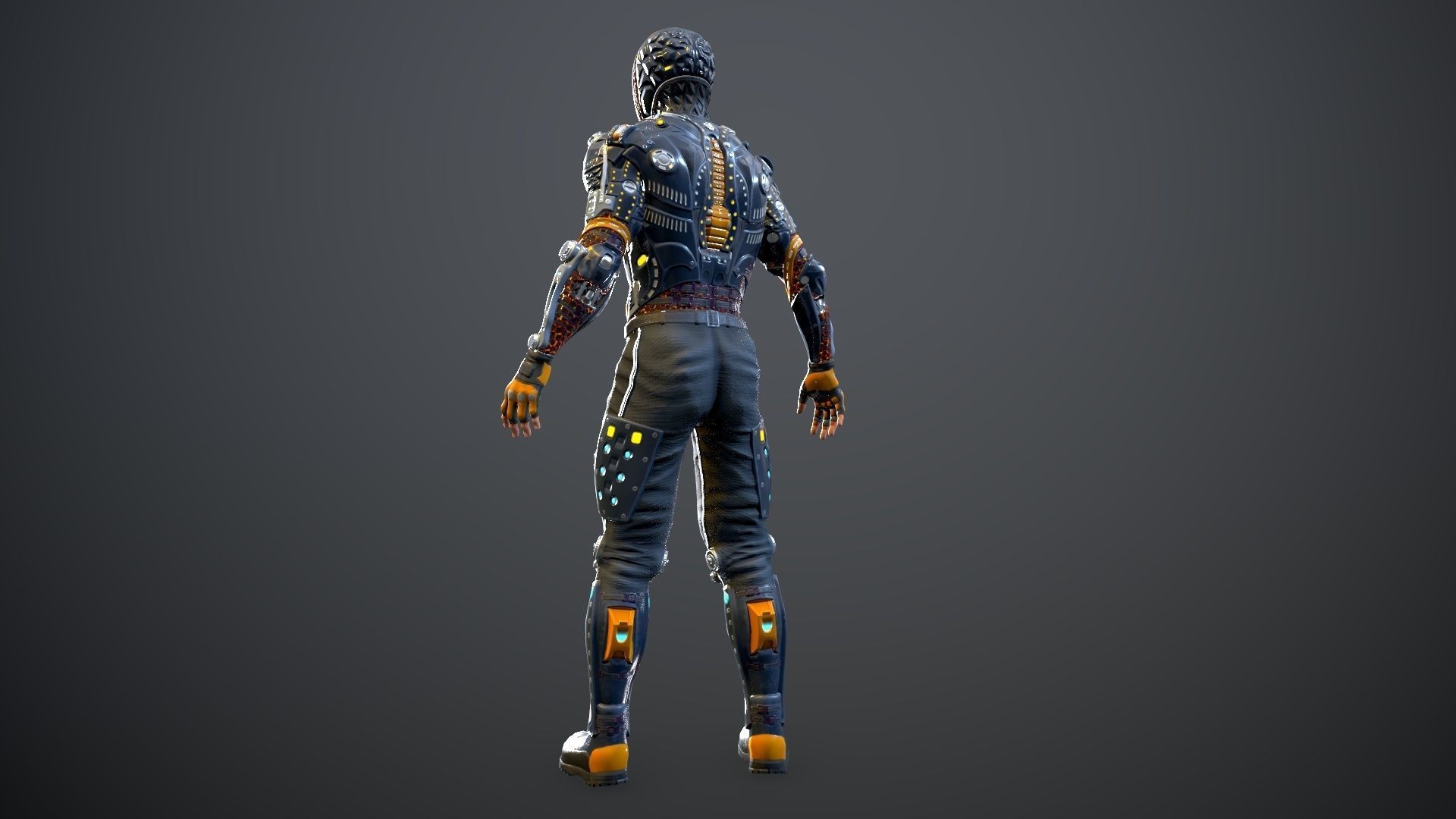 Sci-fi character 2 Low-poly 3D model_17