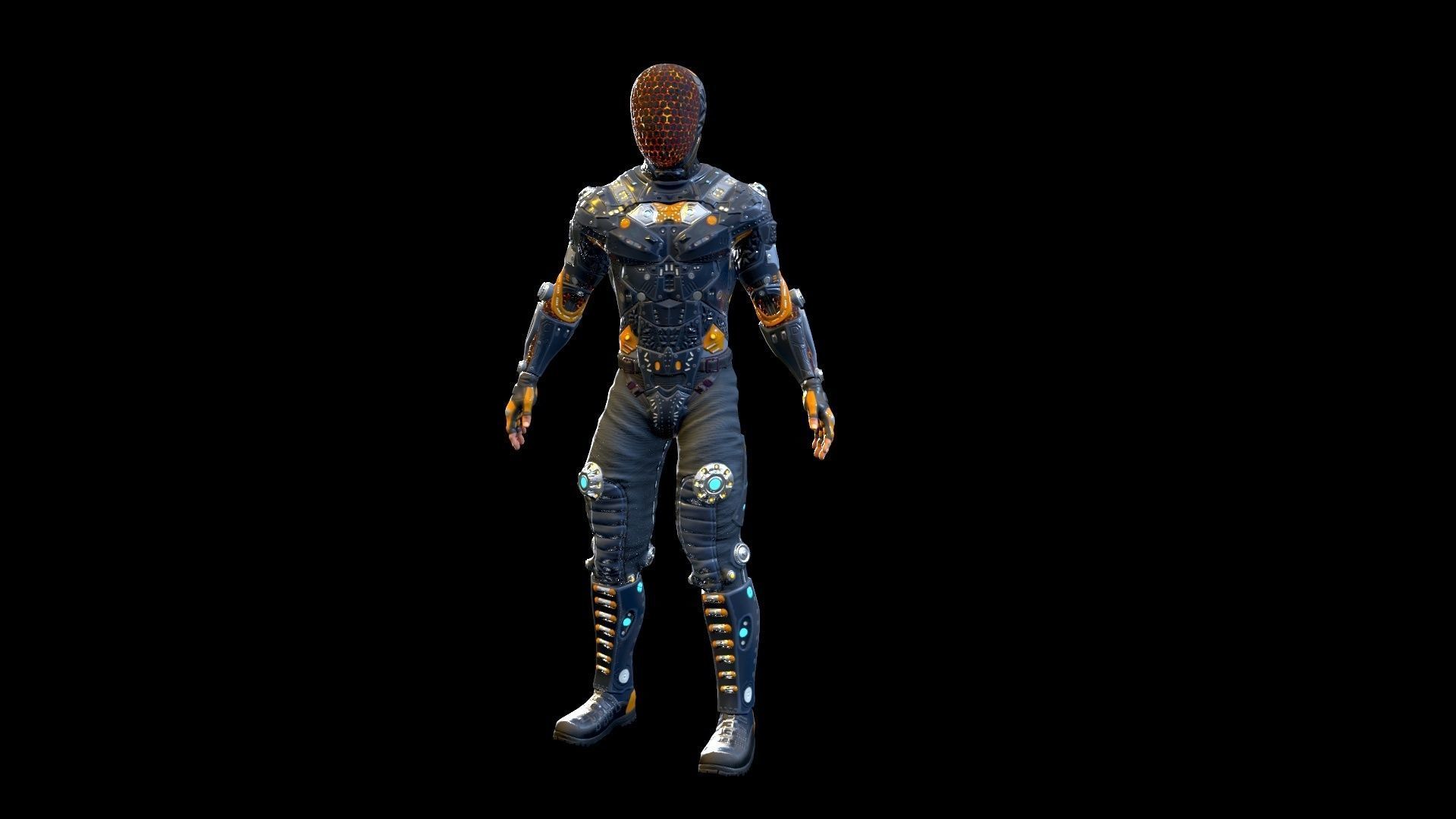 Sci-fi character 2 Low-poly 3D model_14
