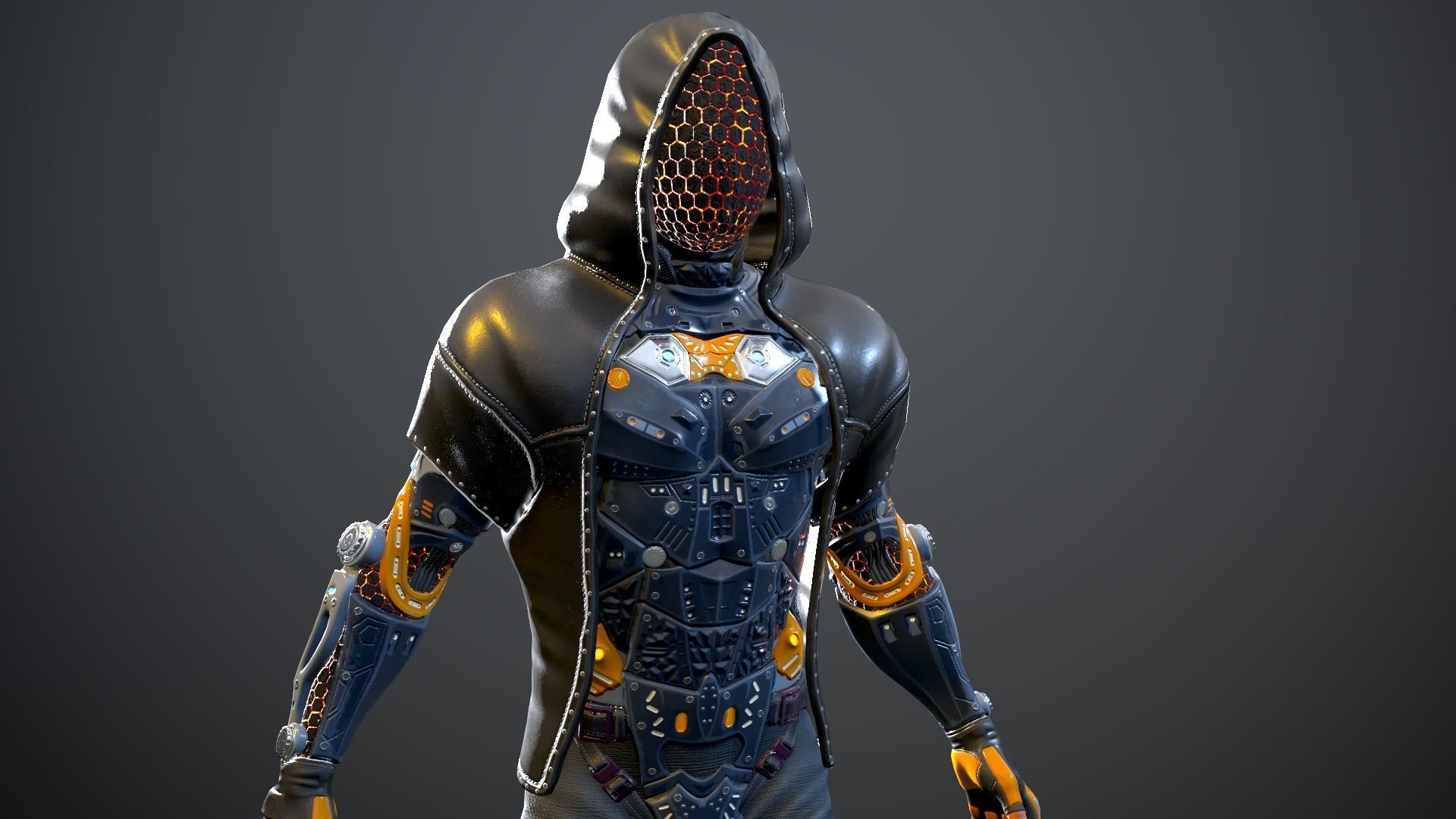 Sci-fi character 2 Low-poly 3D model_5