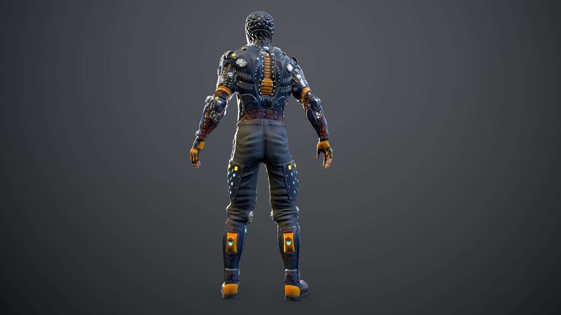 Sci-fi character 2 Low-poly 3D model_18