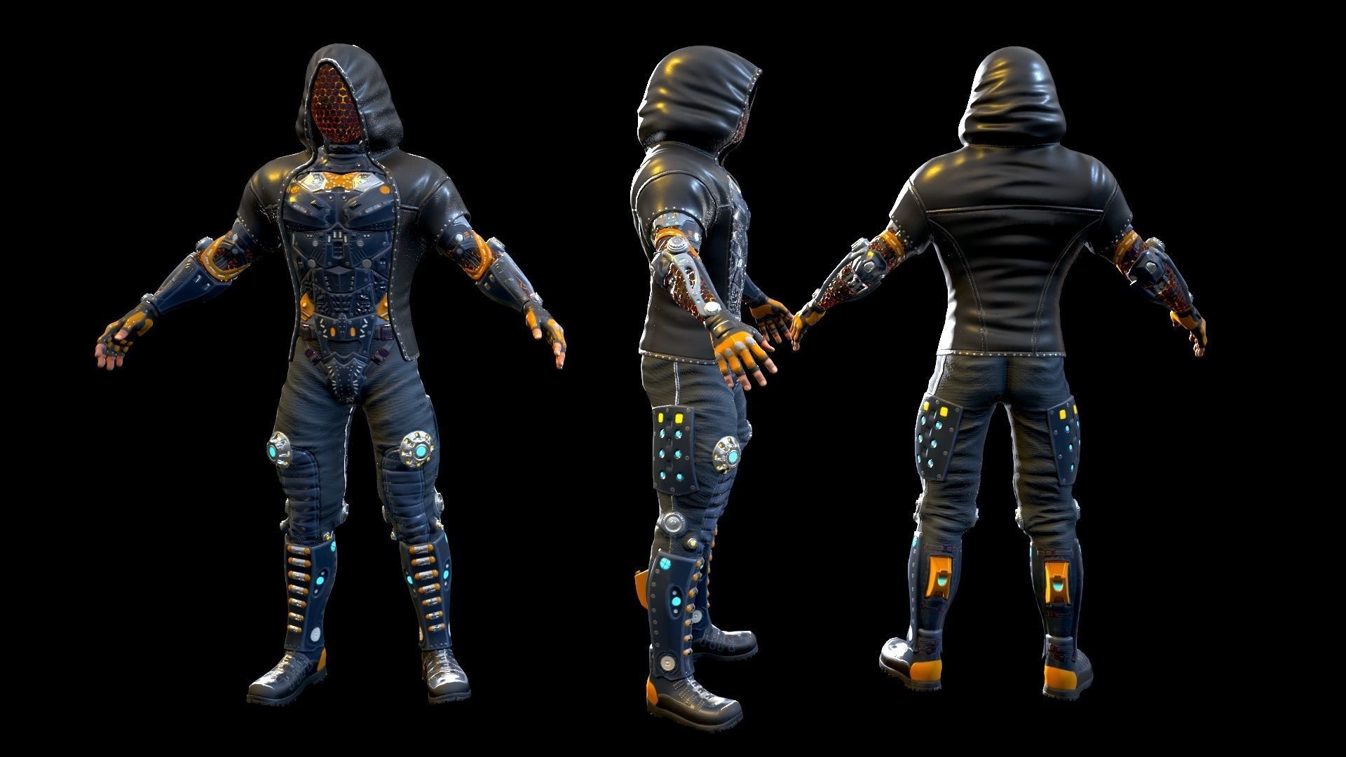 Sci-fi character 2 Low-poly 3D model_4