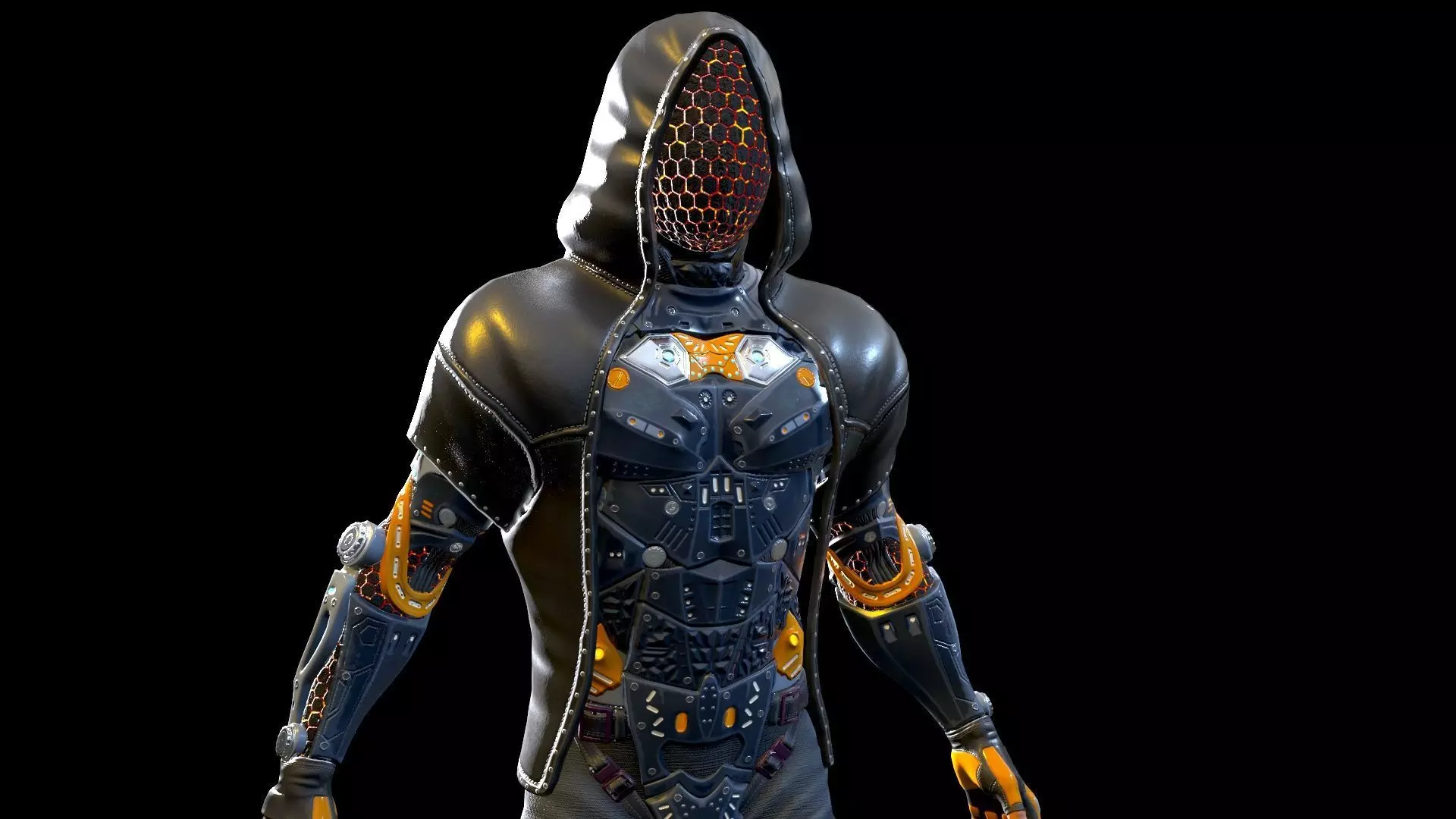 Sci-fi character 2 Low-poly 3D model_0