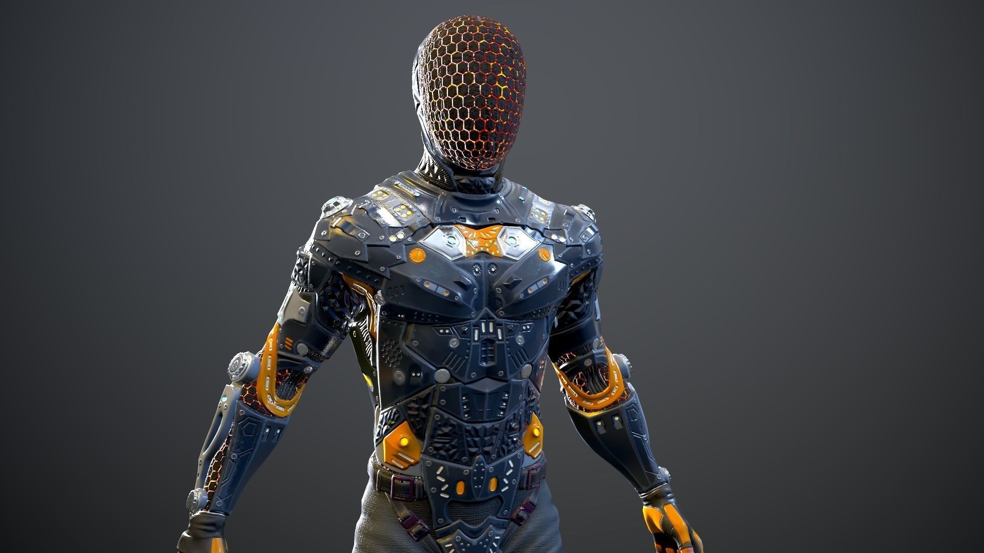 Sci-fi character 2 Low-poly 3D model_15