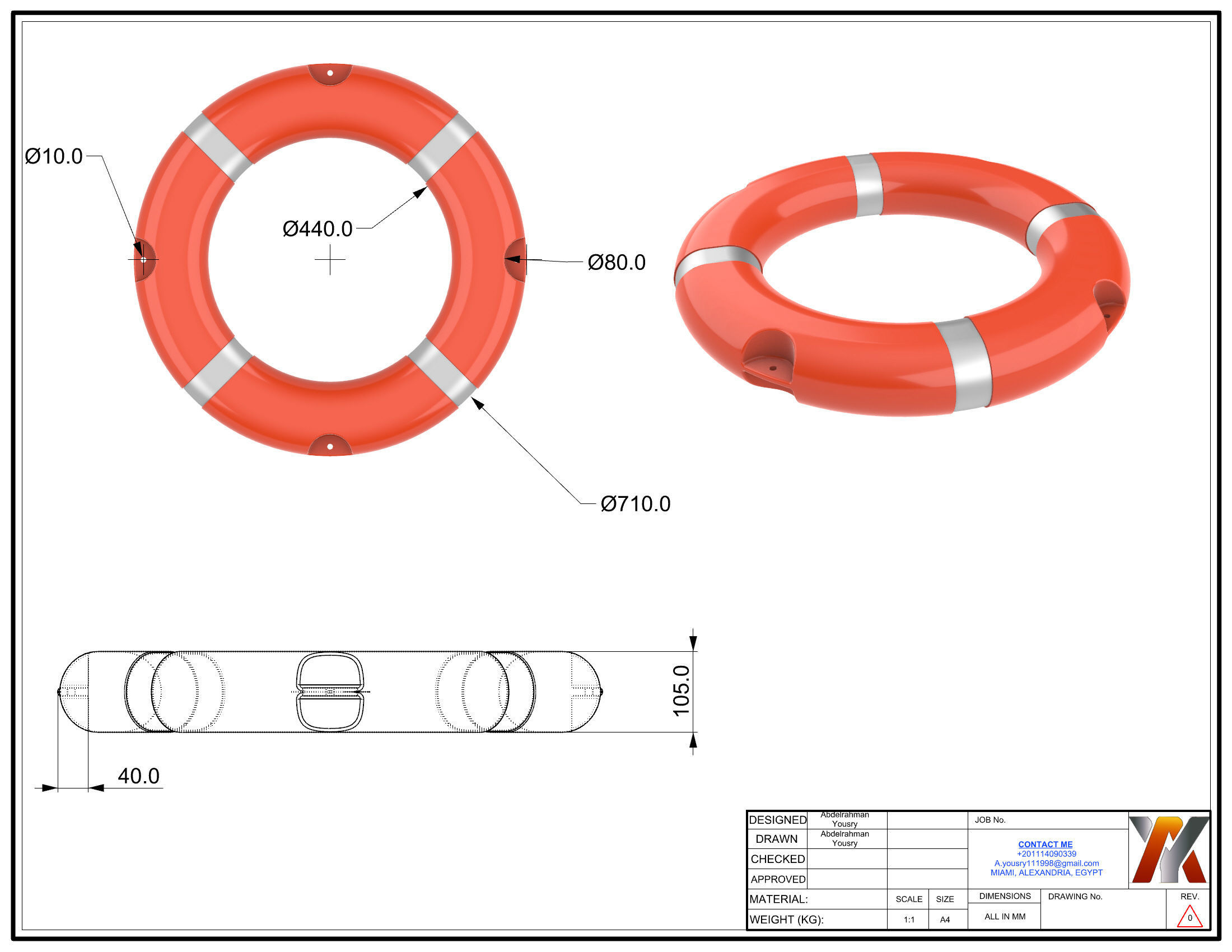 Life Ring Buoy 3D print model_2