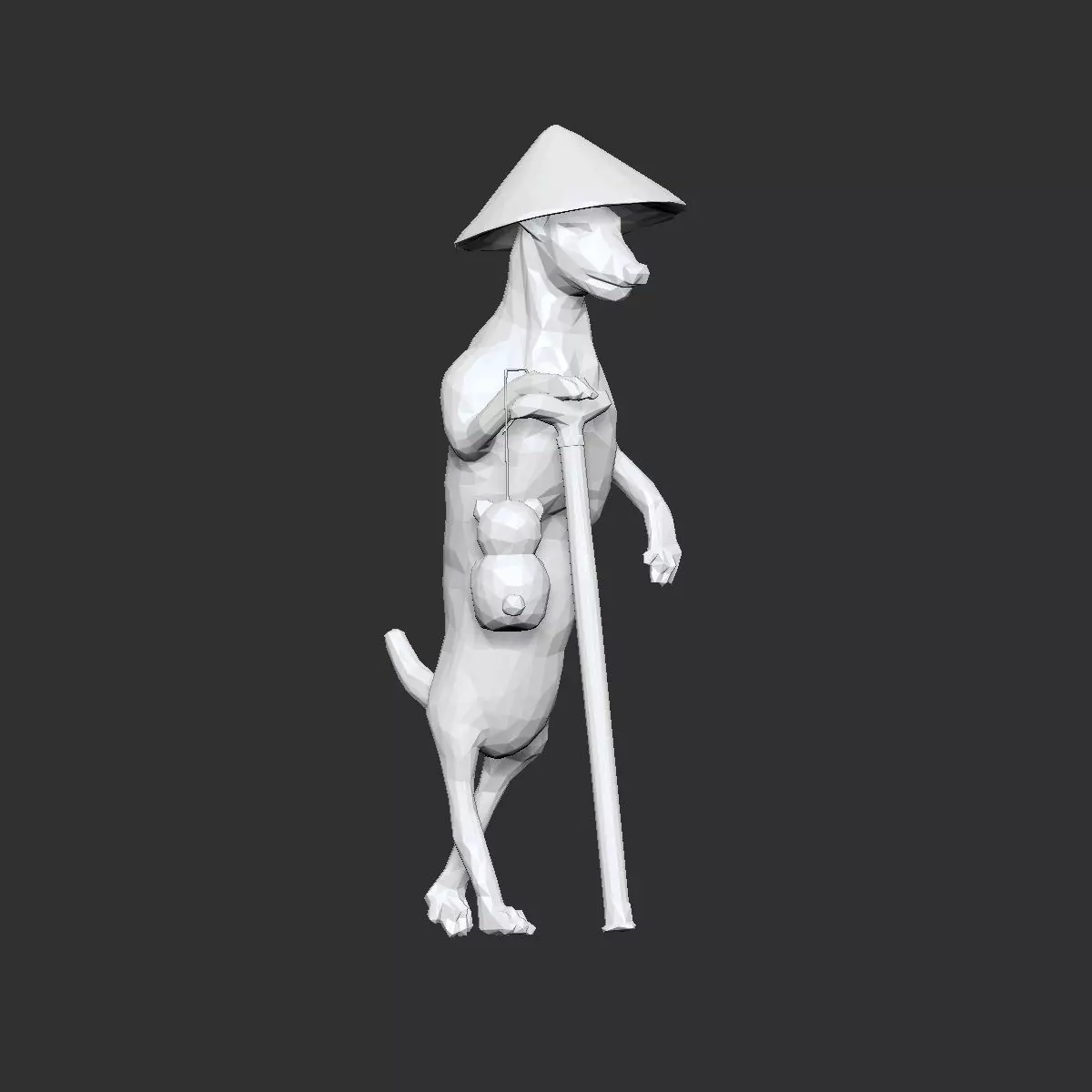 Evil spirit dog lowpoly Low-poly 3D model