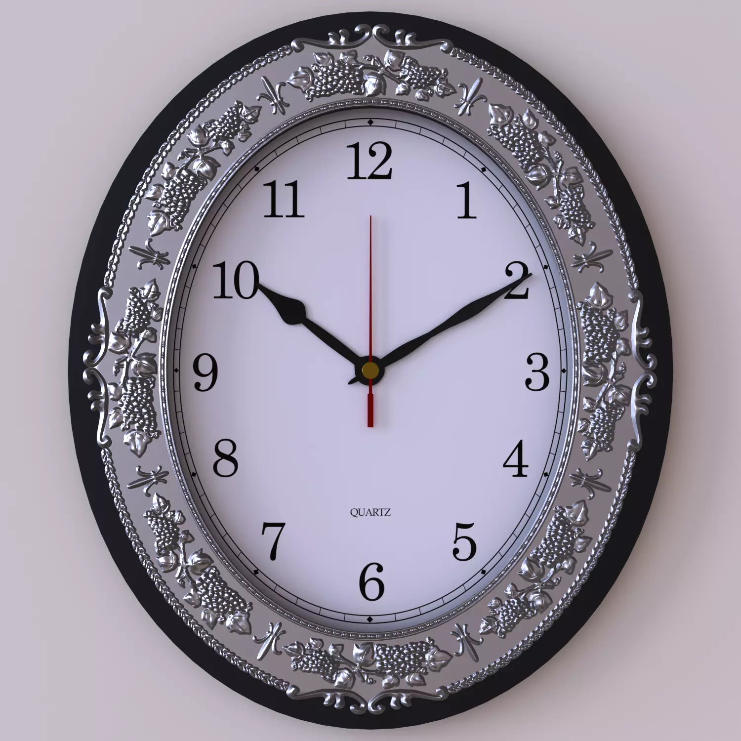 Decorated Clock Low-poly 3D model_0