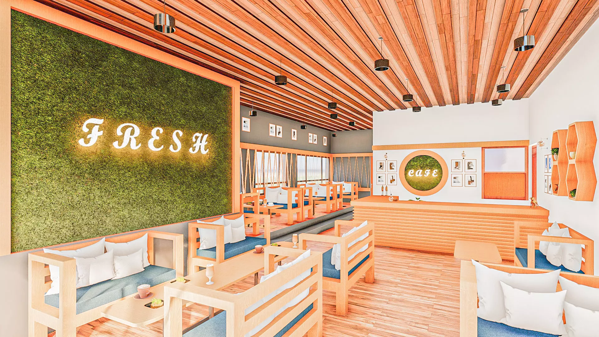 Cafe Interior Realistic Lumion Model Low-poly 3D model_0