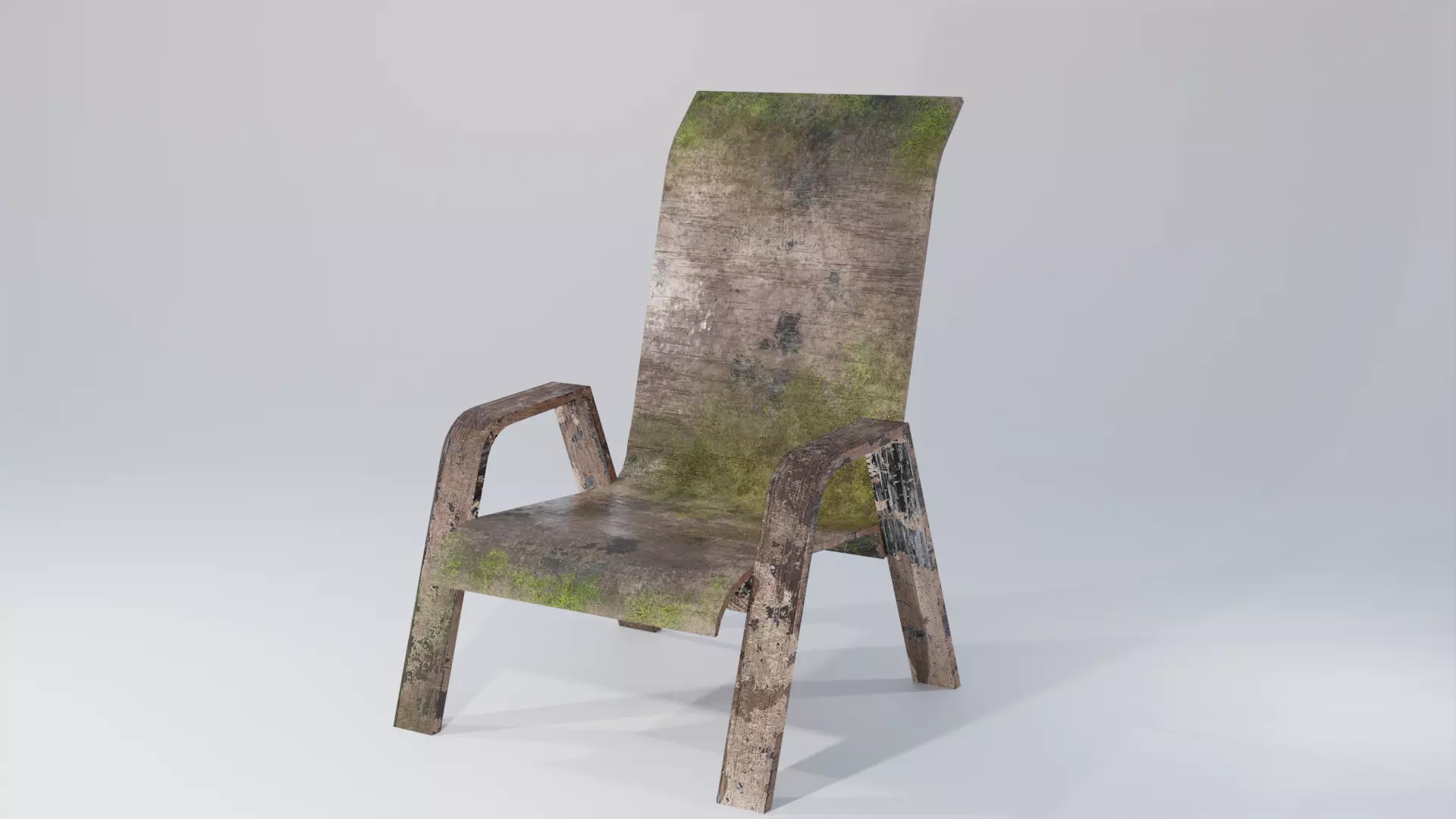 Weathered Outdoor Chair Low-poly 3D model