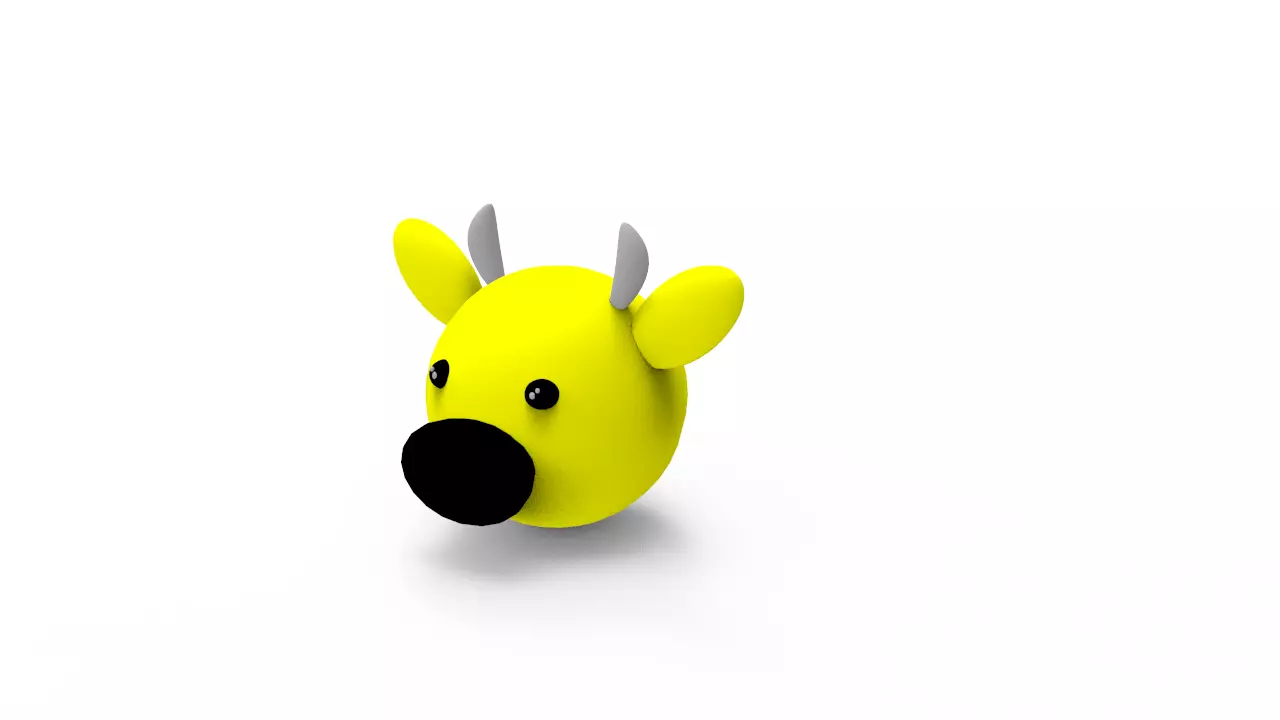 Head Cow Cartoon Cute Free low-poly 3D model