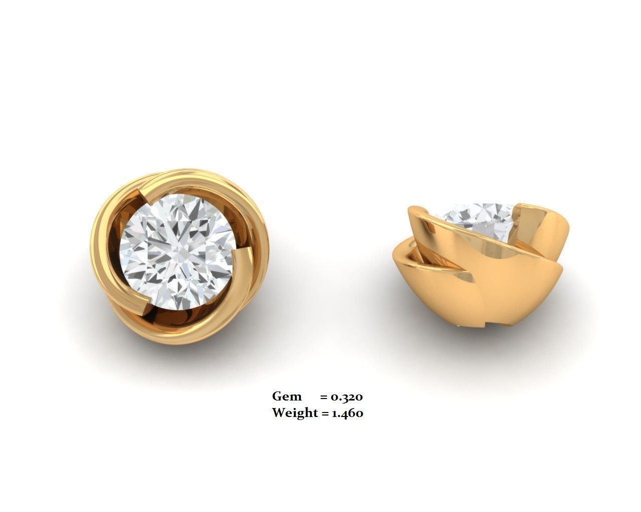 Women earrings 3D print model_3